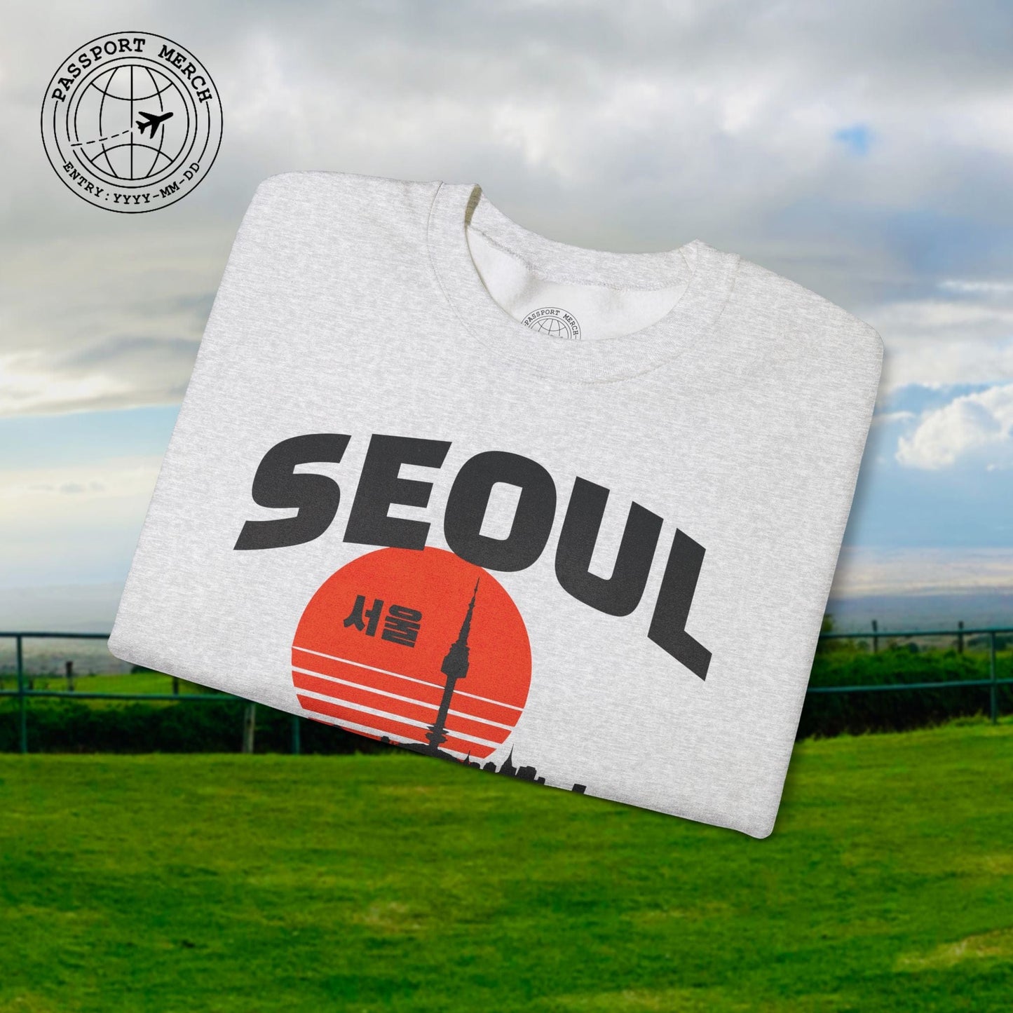 Seoul Retro Vintage Sunset, Korea Crewneck