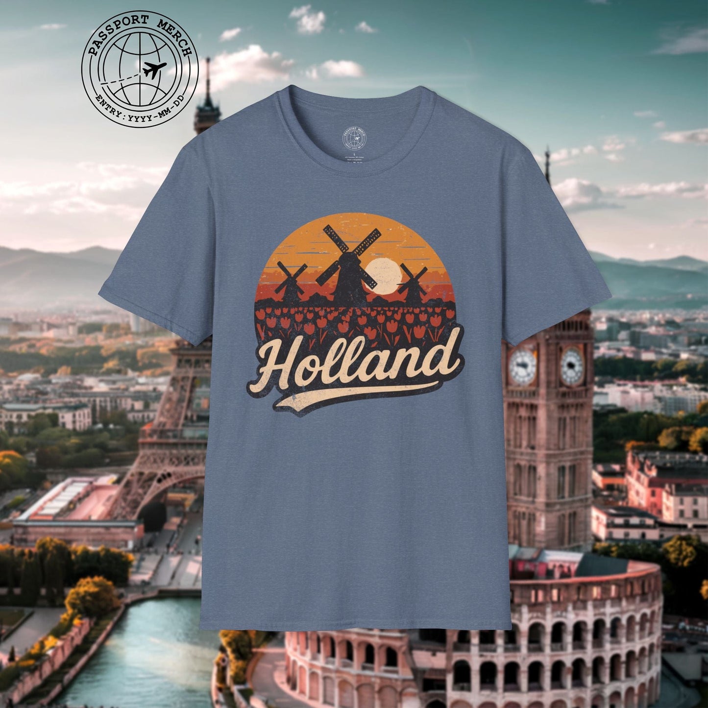 Holland Tulips and Windmills T-Shirt