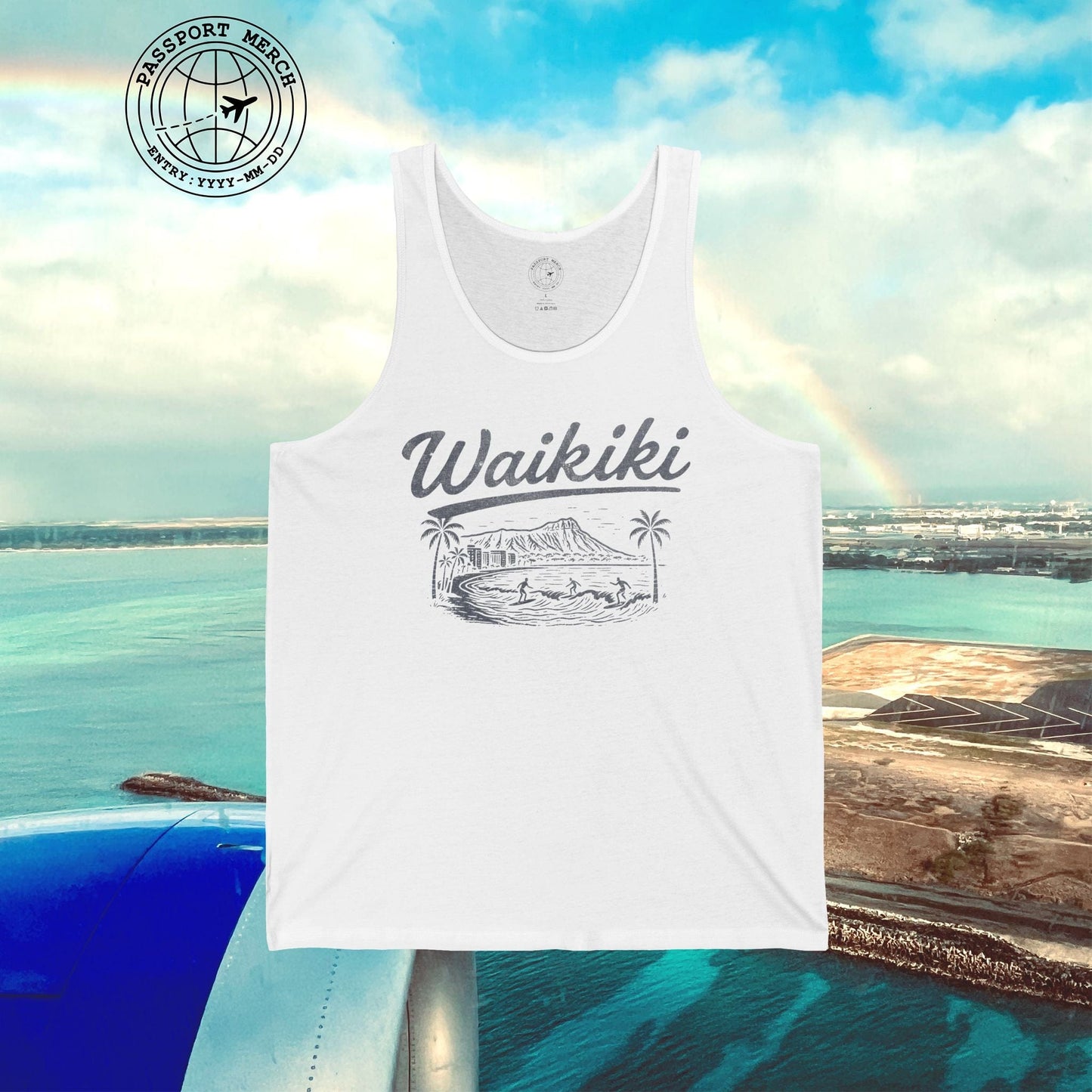 Monochrome Dreams of Waikiki, Hawaii Tank Top