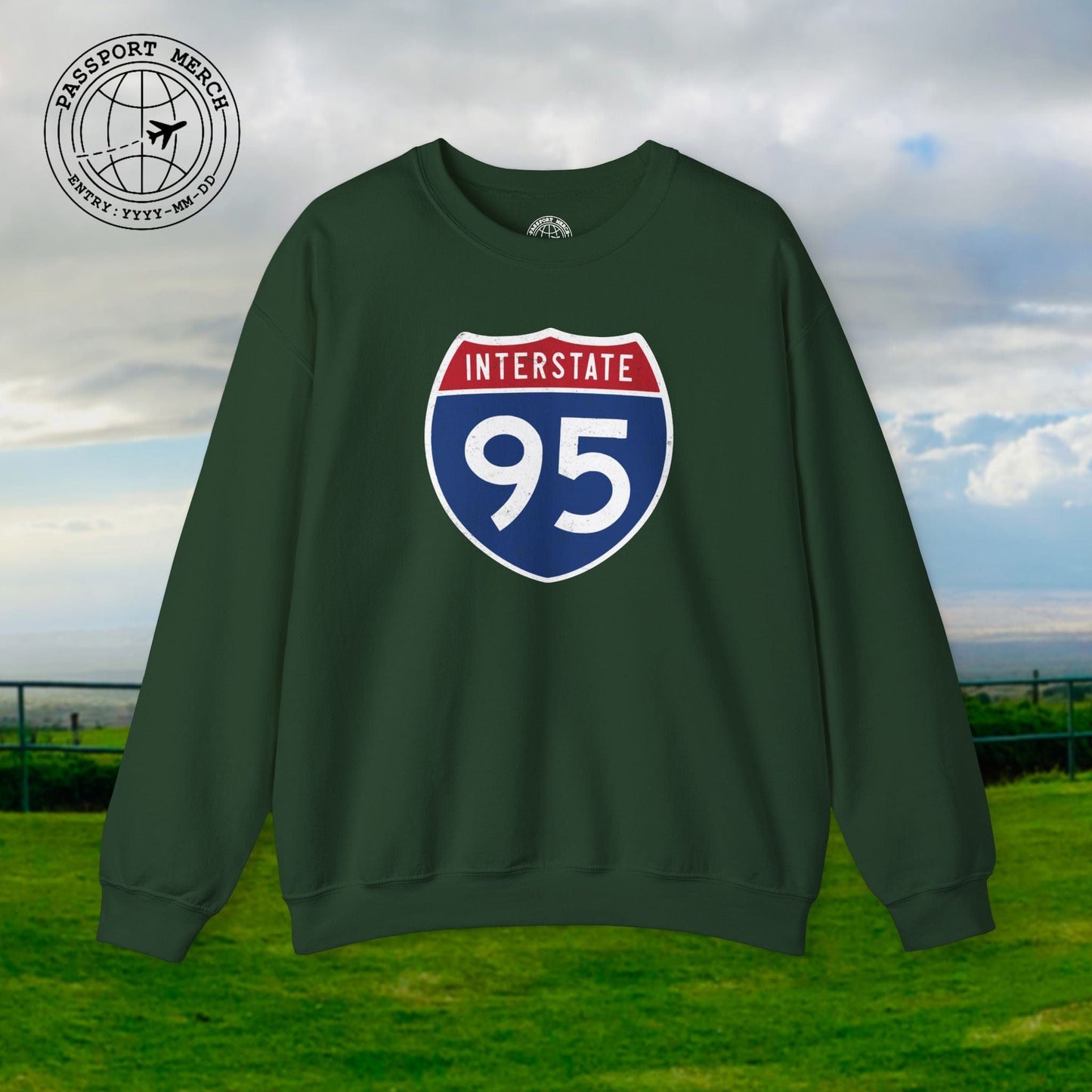 Signs of Wanderlust, Interstate 95, USA Crewneck