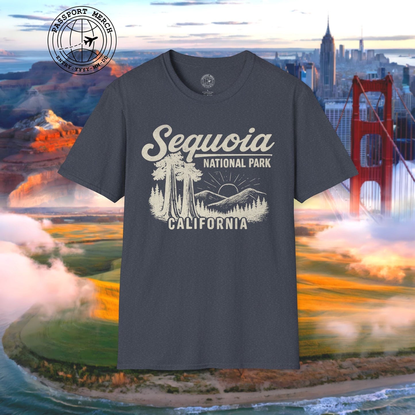 Sequoia National Park Vintage Monochrome, California T-Shirt