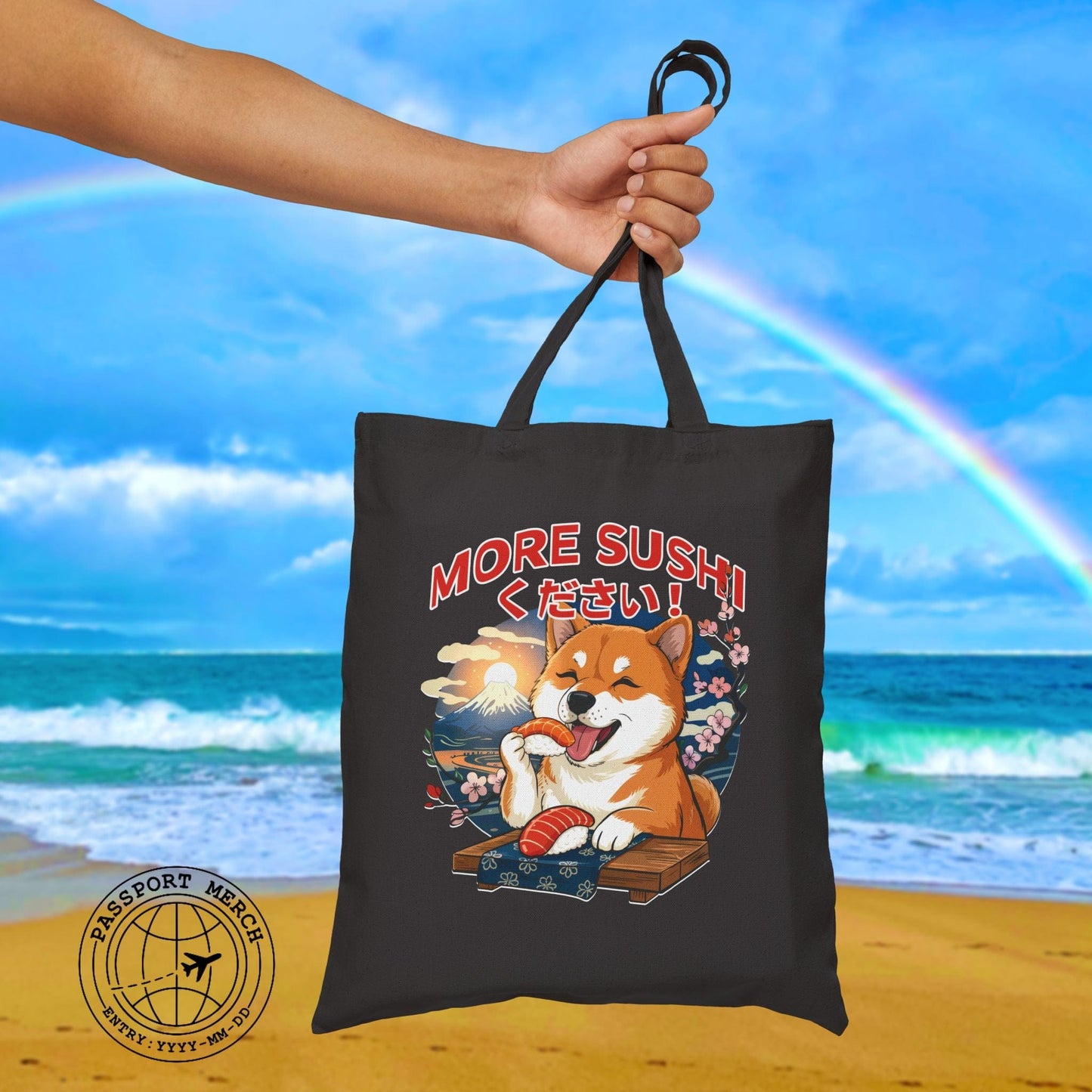 Shiba Inu, More Sushi Please! Japan Tote Bag