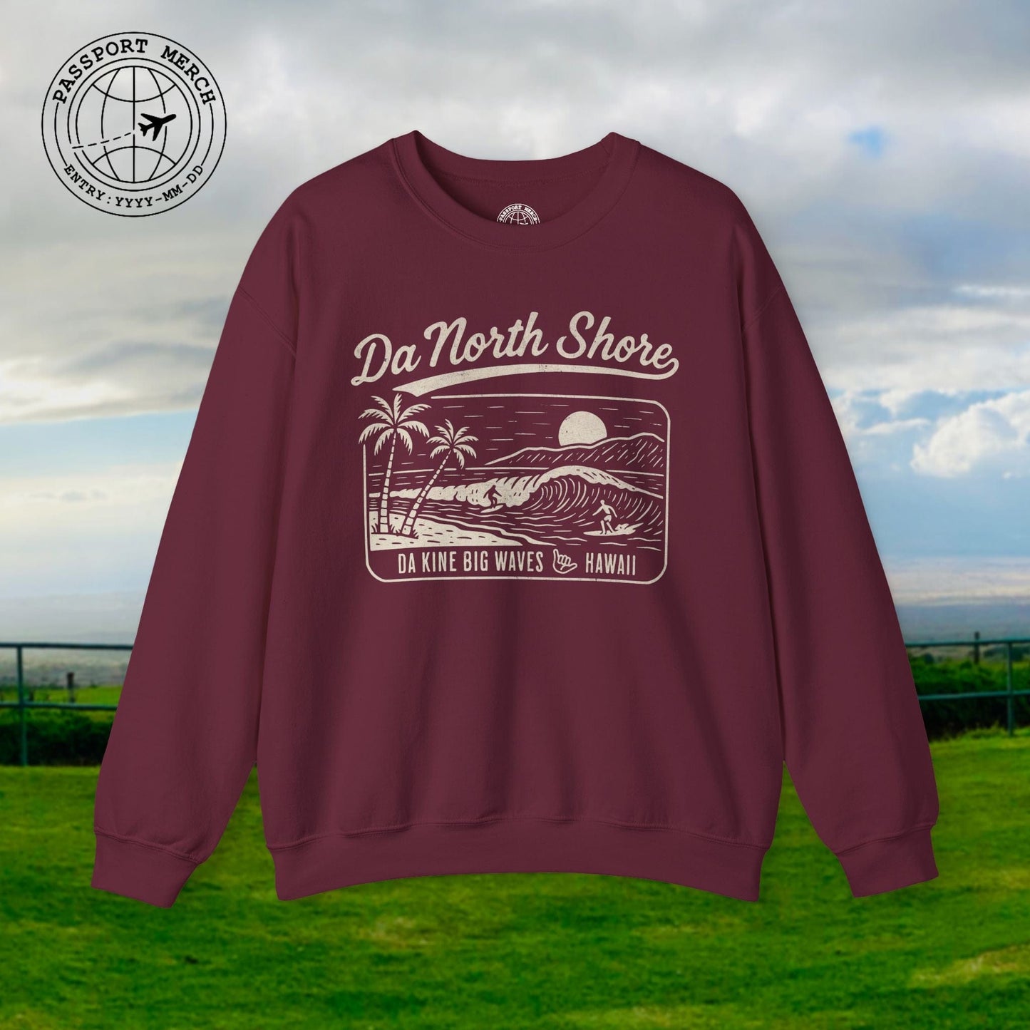 Da North Shore - Da Kine Big Waves, Hawaii Crewneck
