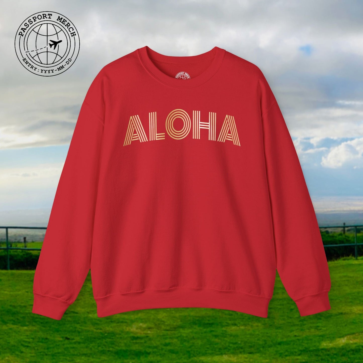 Retro Bling Aloha, Hawaii Crewneck
