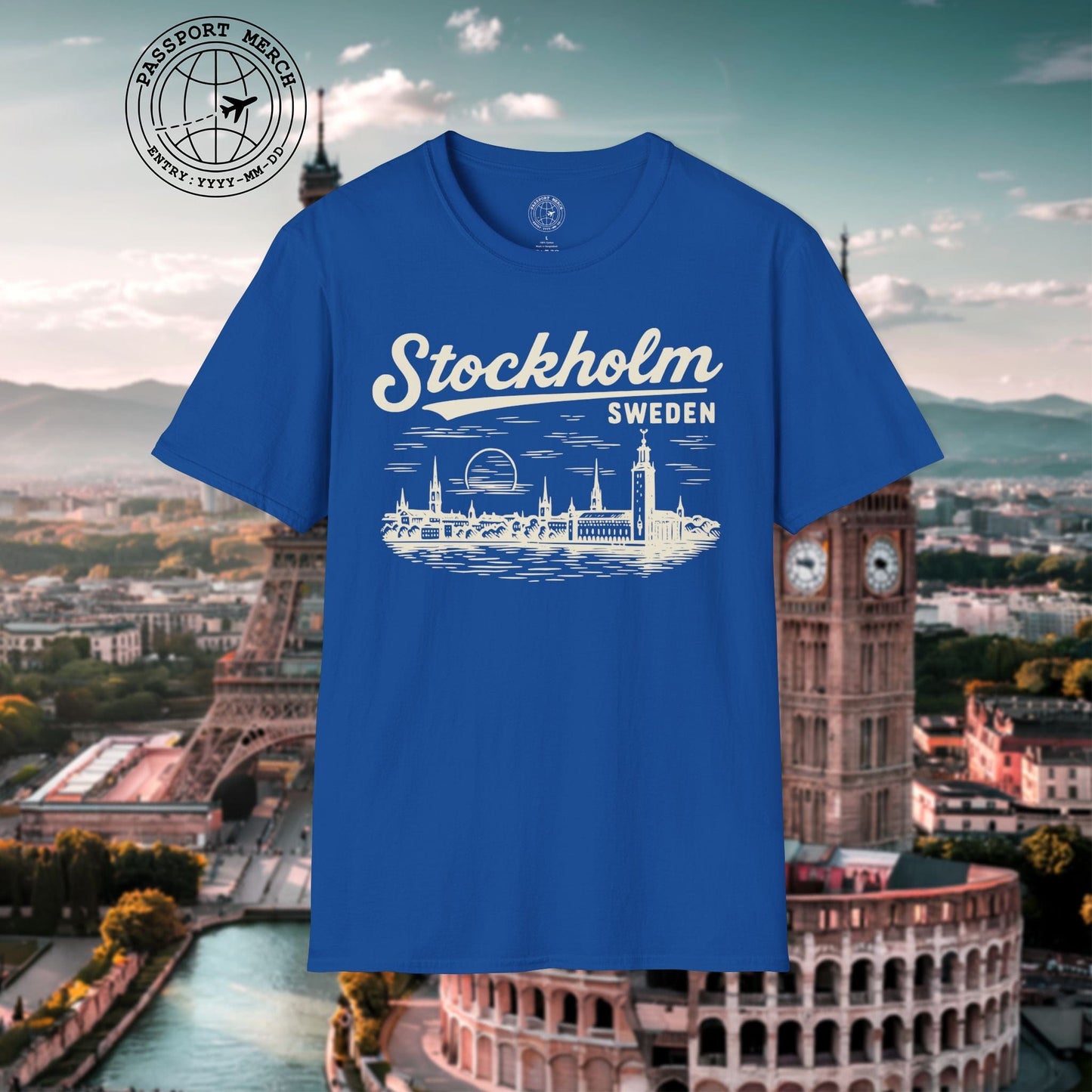 Monochrome Dreams of Stockholm, Sweden T-Shirt