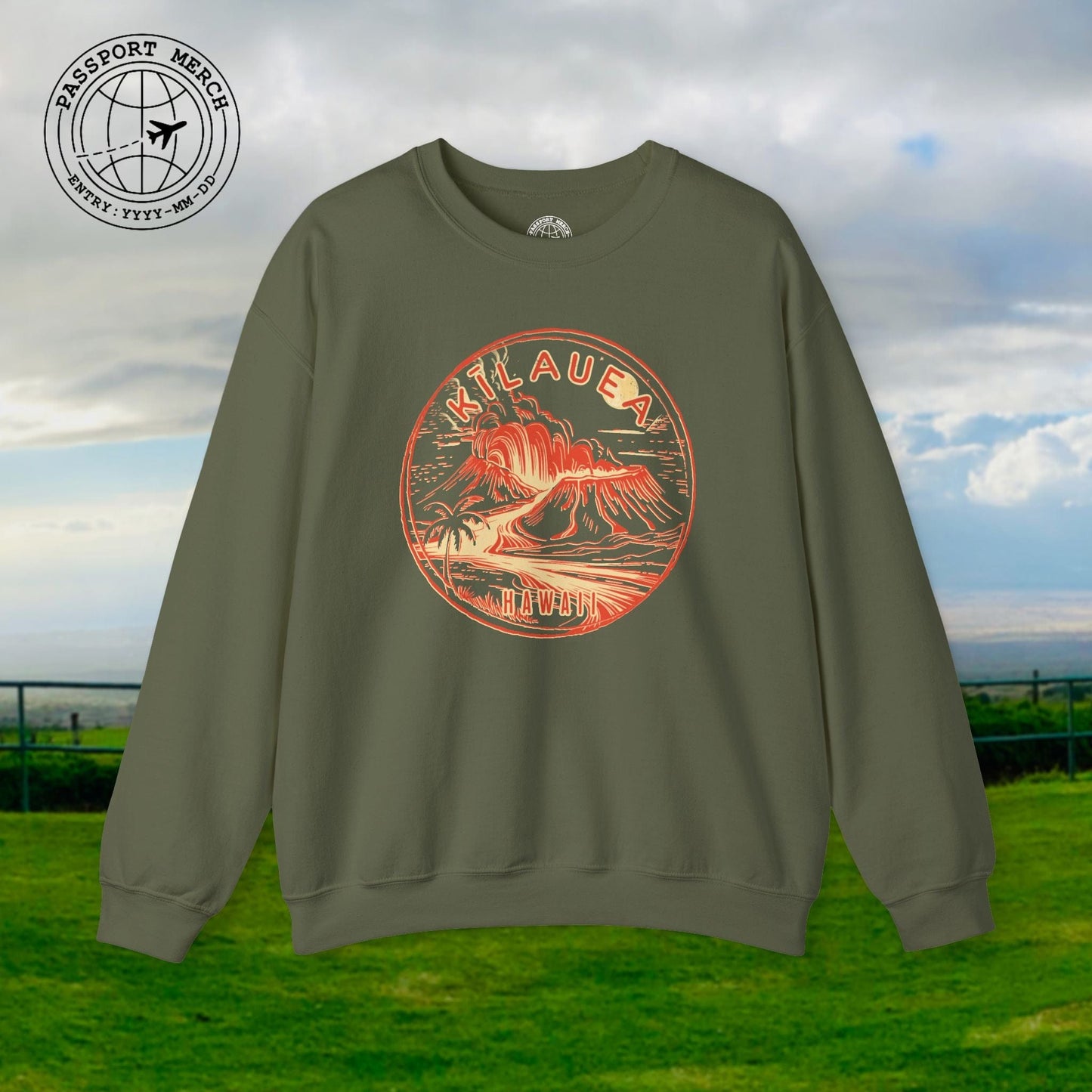 Vintage Kilauea Eruption, Hawaii Crewneck