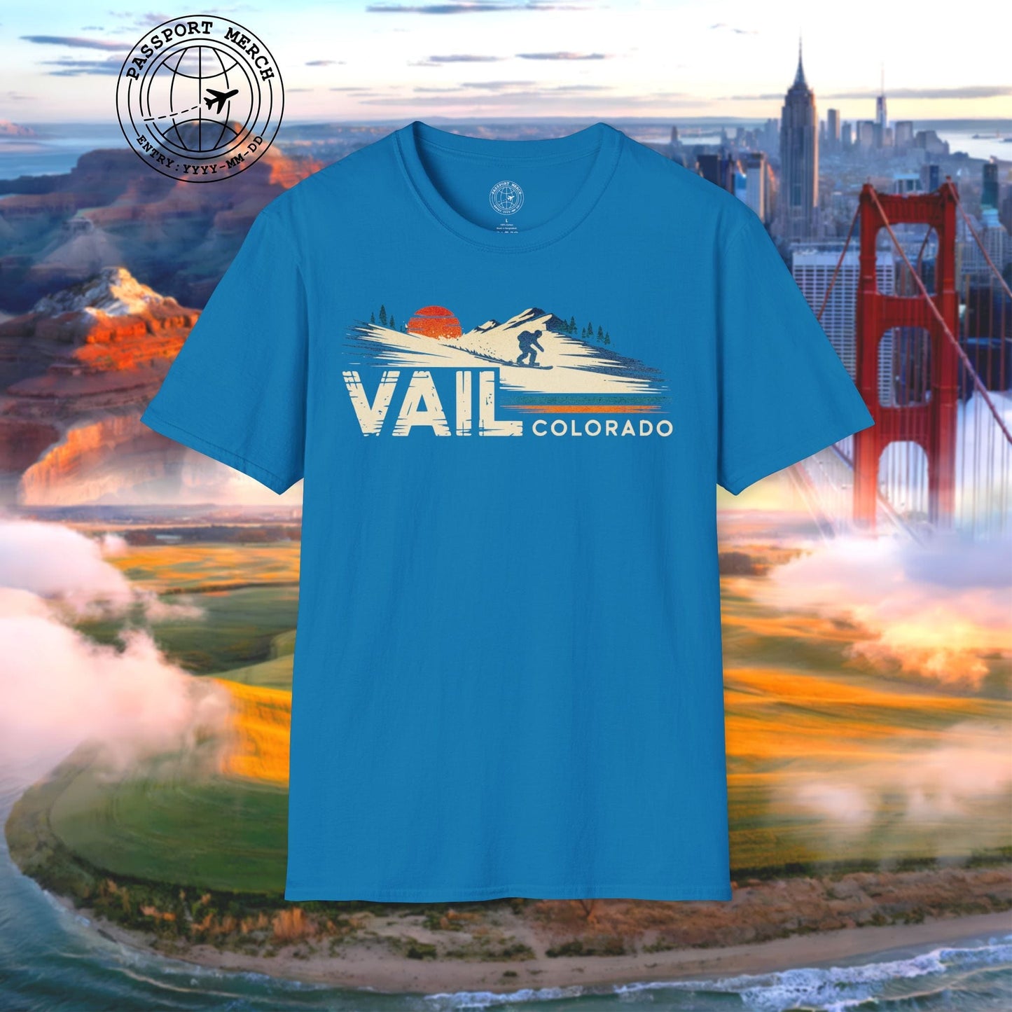 Vail Colorado - Vibrant Ski Retro T-Shirt