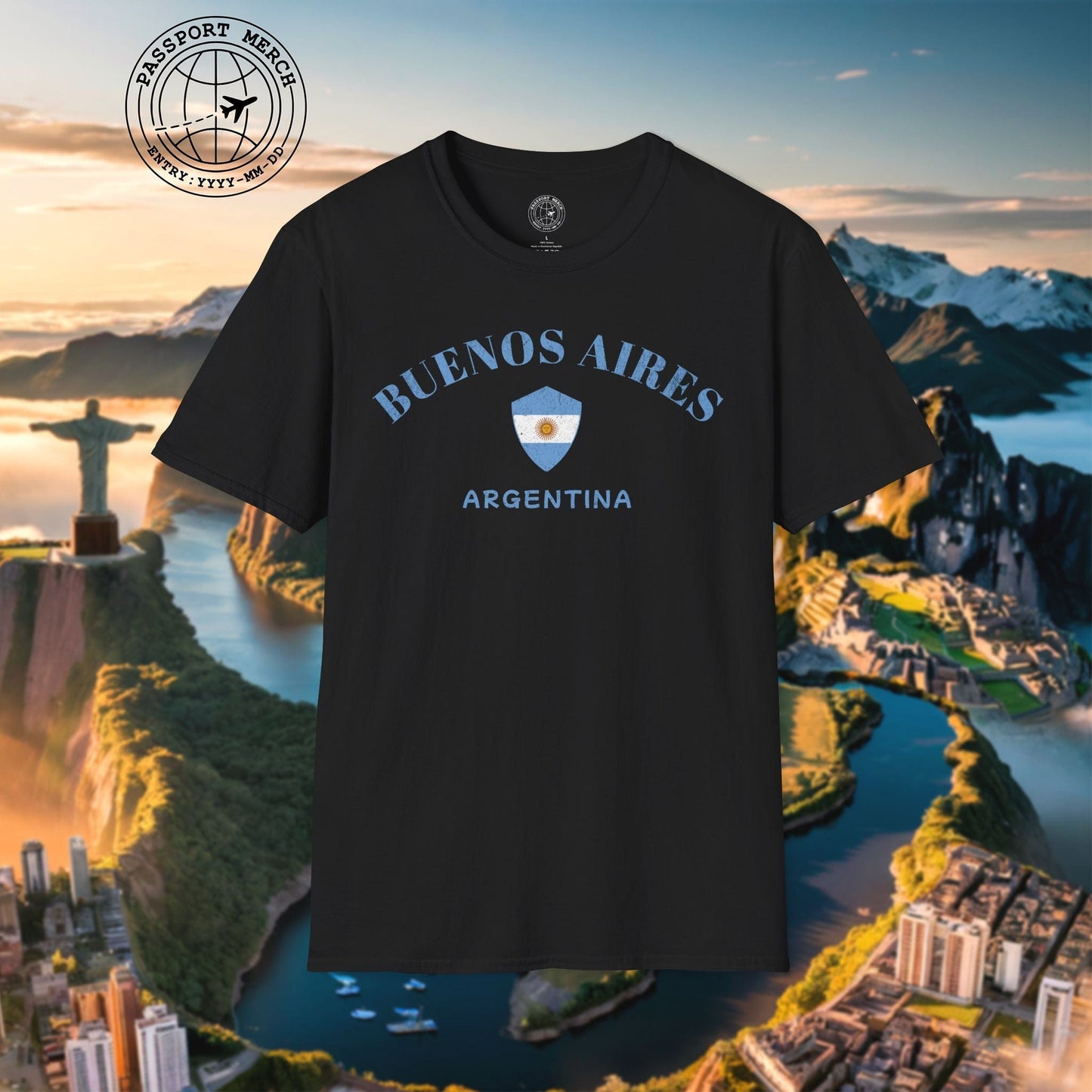 Buenos Aires with Flag Shield Argentina T-Shirt
