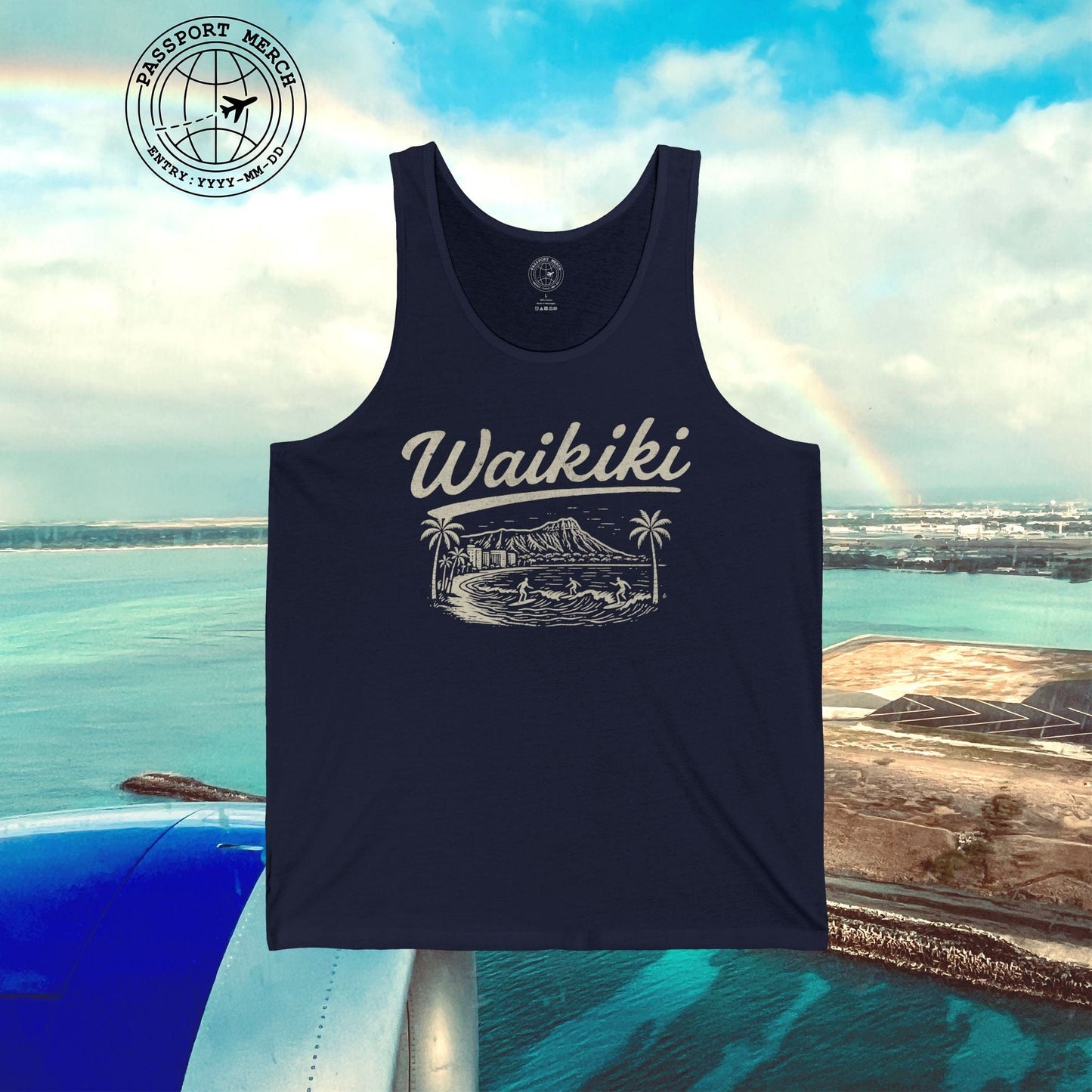 Monochrome Dreams of Waikiki, Hawaii Tank Top