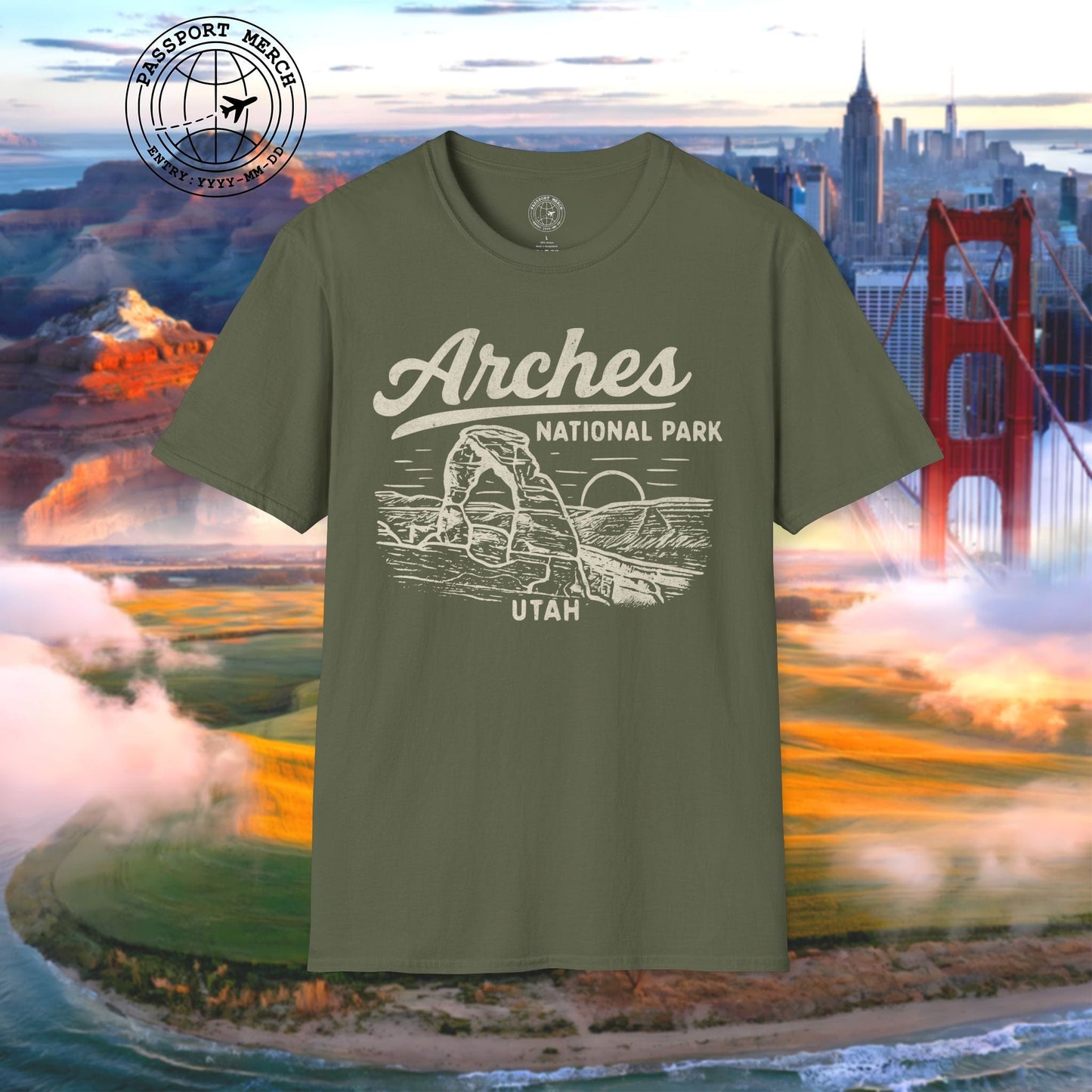 Arches National Park Vintage Monochrome, Utah T-Shirt