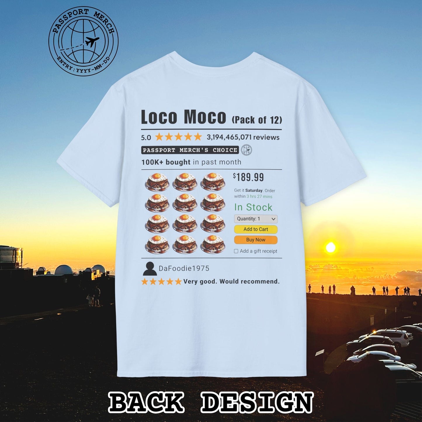 Loco Moco (5-Star Buy Now Edition), Hawaii, Back Print T-Shirt