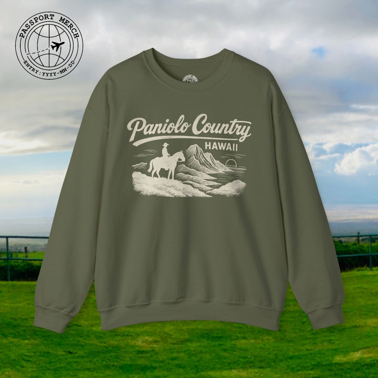 Paniolo Country Vintage Monochrome, Hawaii Crewneck