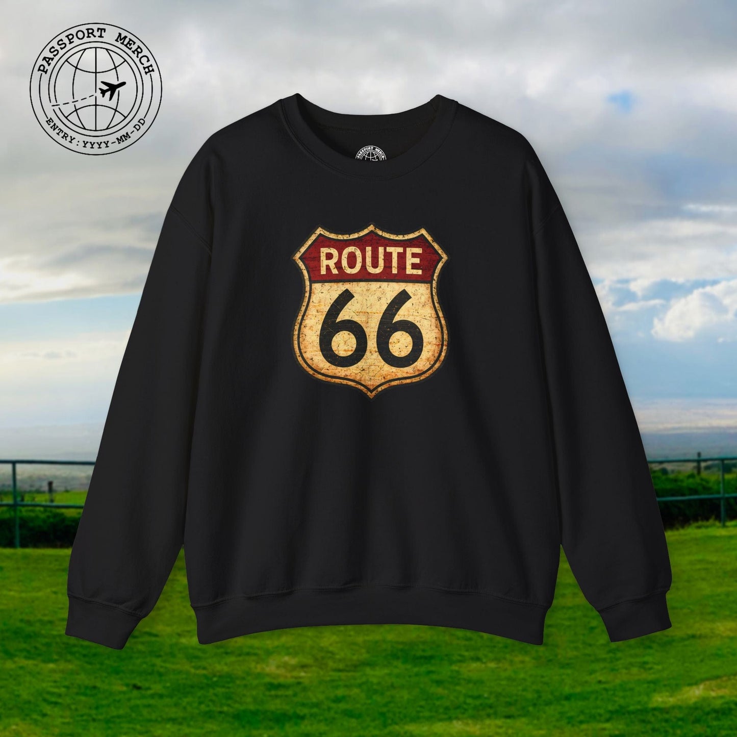 Signs of Wanderlust, Vintage Route 66, USA Crewneck