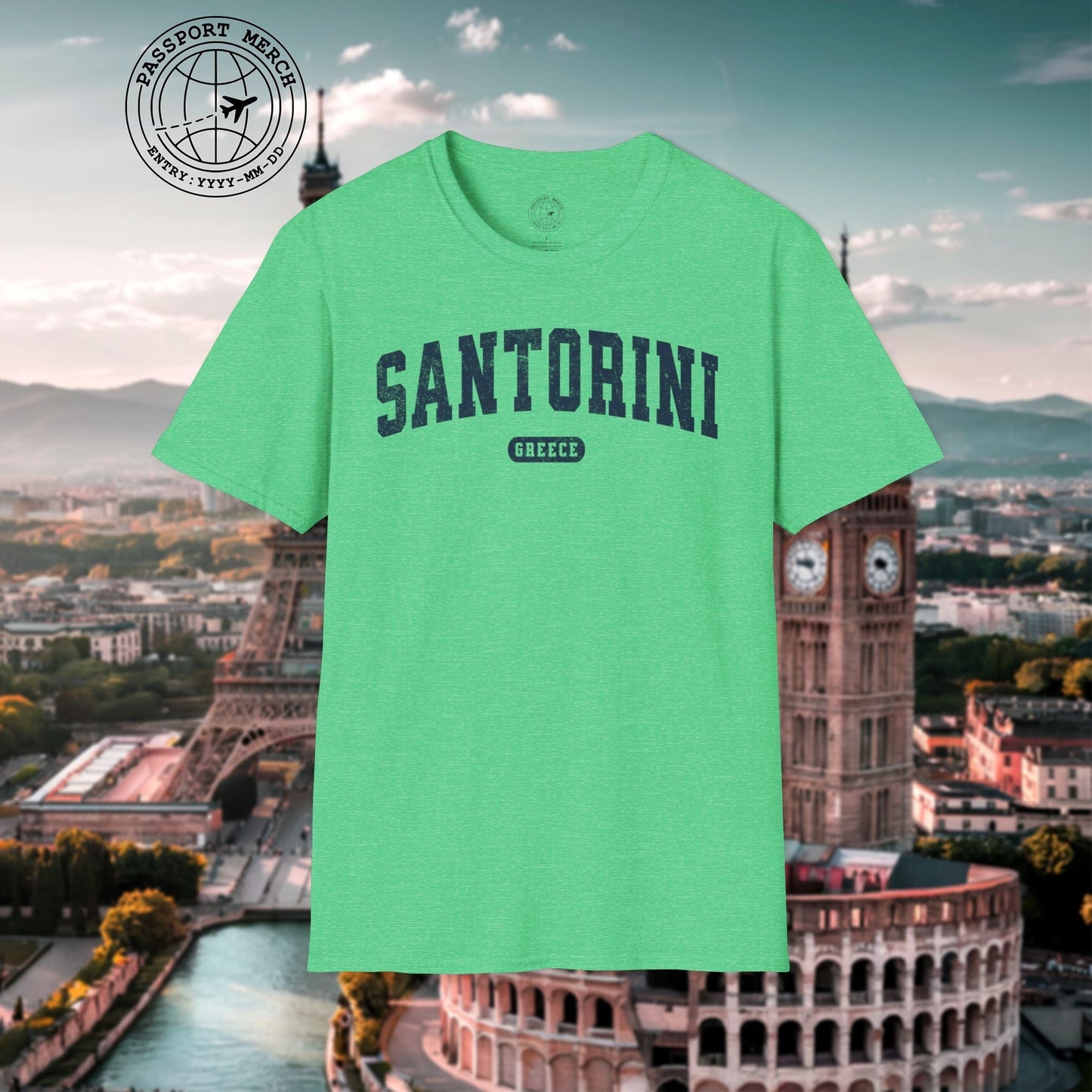Classic Athletic (Bucket List Edition), Santorini, Greece T-Shirt