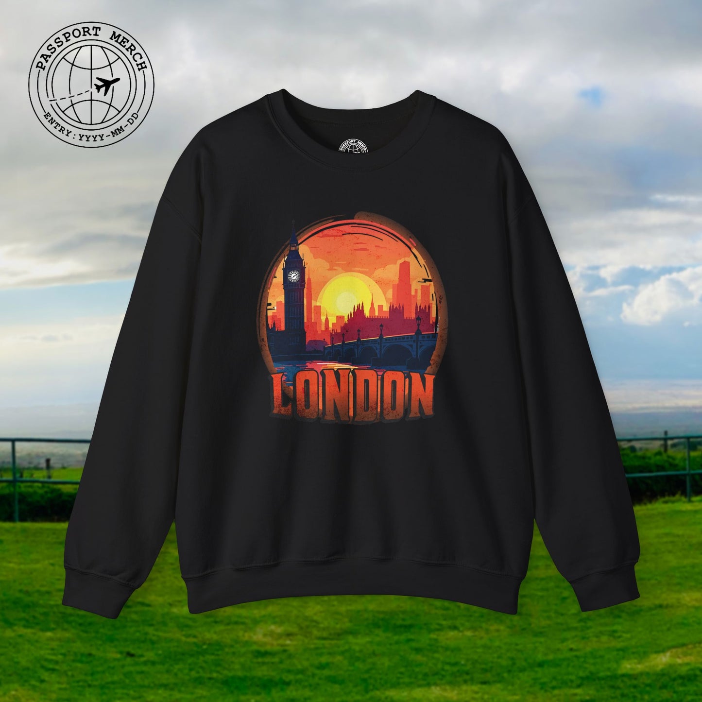 Vintage Big Ben Sunset, London, England Crewneck