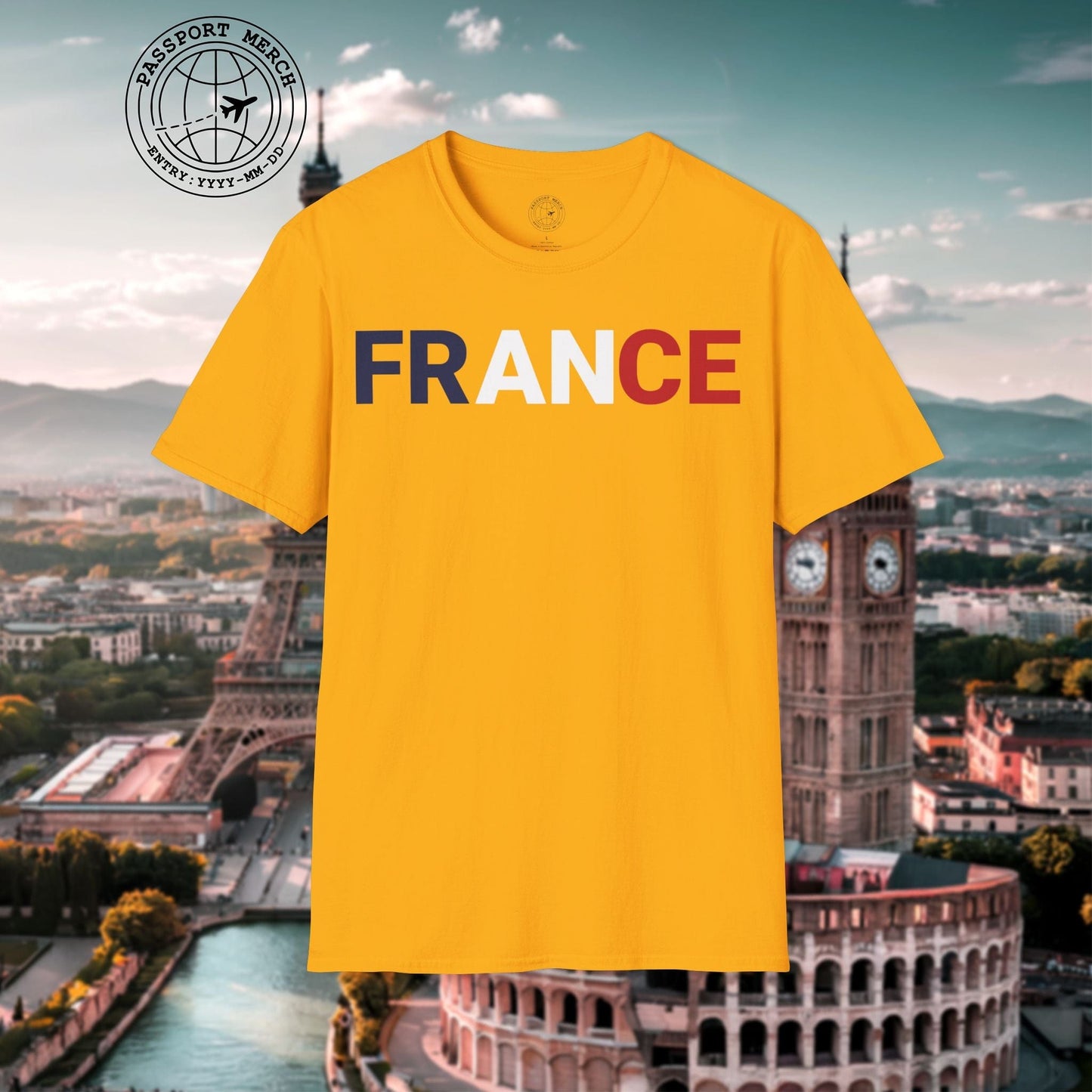 France Patriotism Letter Flag T-Shirt