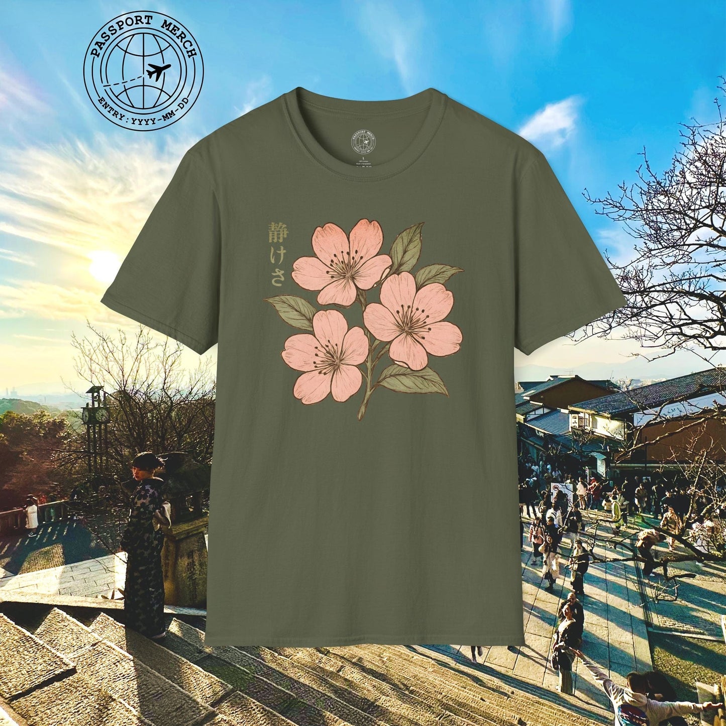 Vintage Cherry Blossom Shizukesa (Serenity), Japan T-Shirt