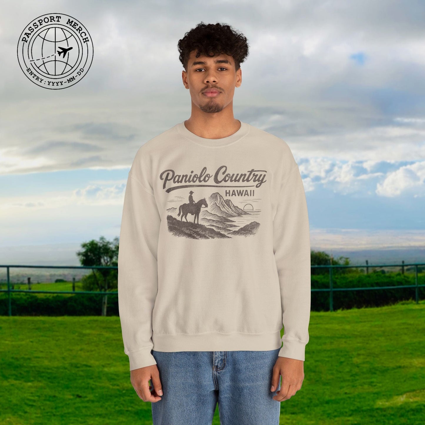 Paniolo Country Vintage Monochrome, Hawaii Crewneck