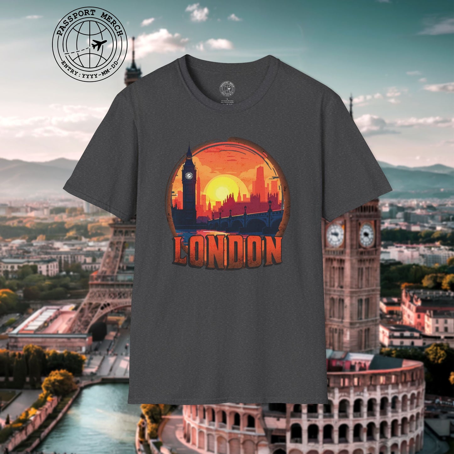 Vintage Big Ben Sunset, London, England T-Shirt