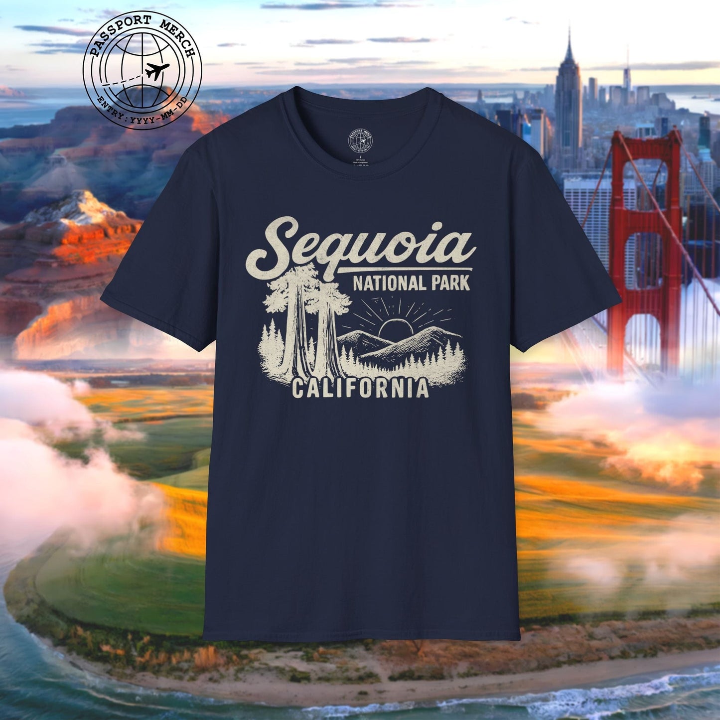 Sequoia National Park Vintage Monochrome, California T-Shirt