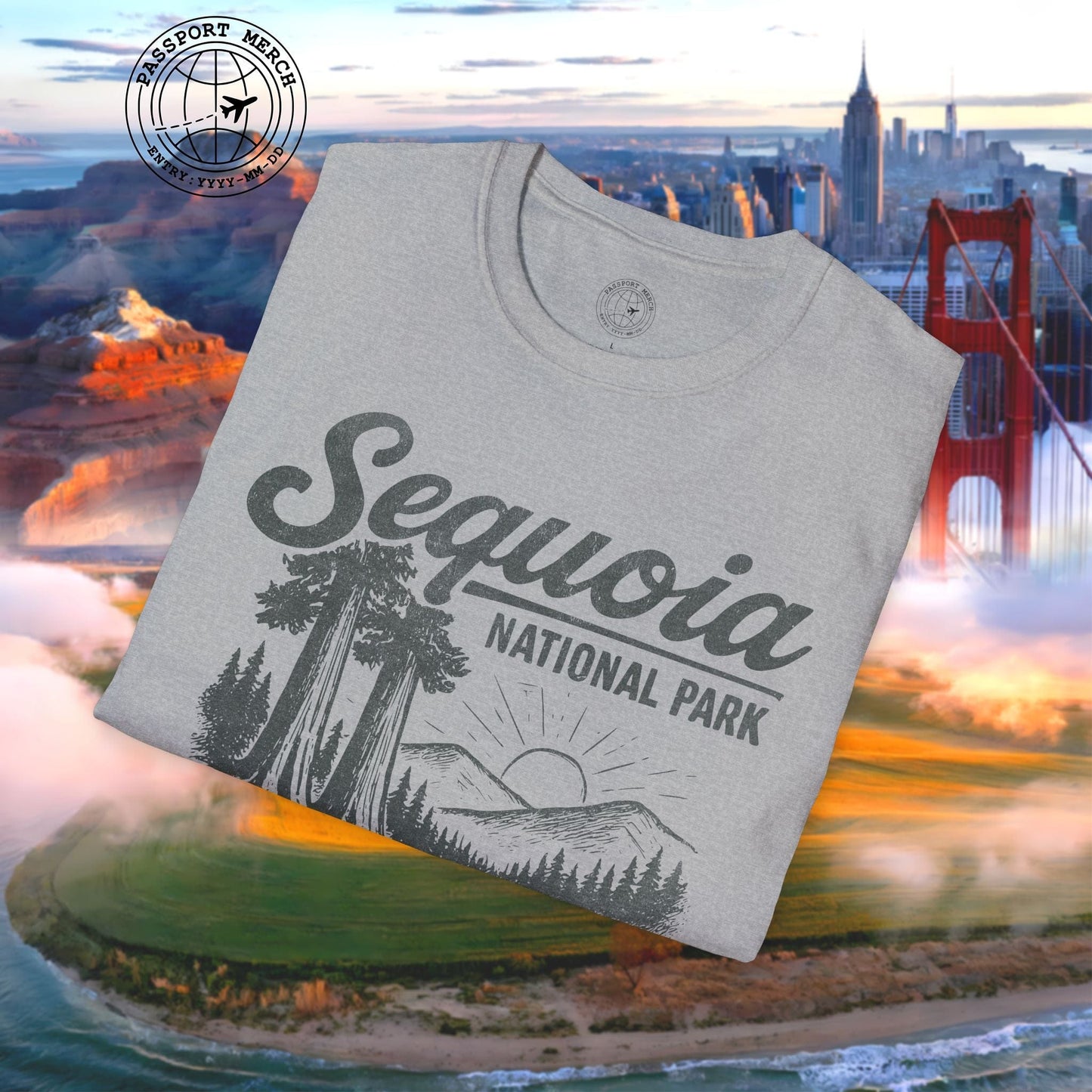 Sequoia National Park Vintage Monochrome, California T-Shirt