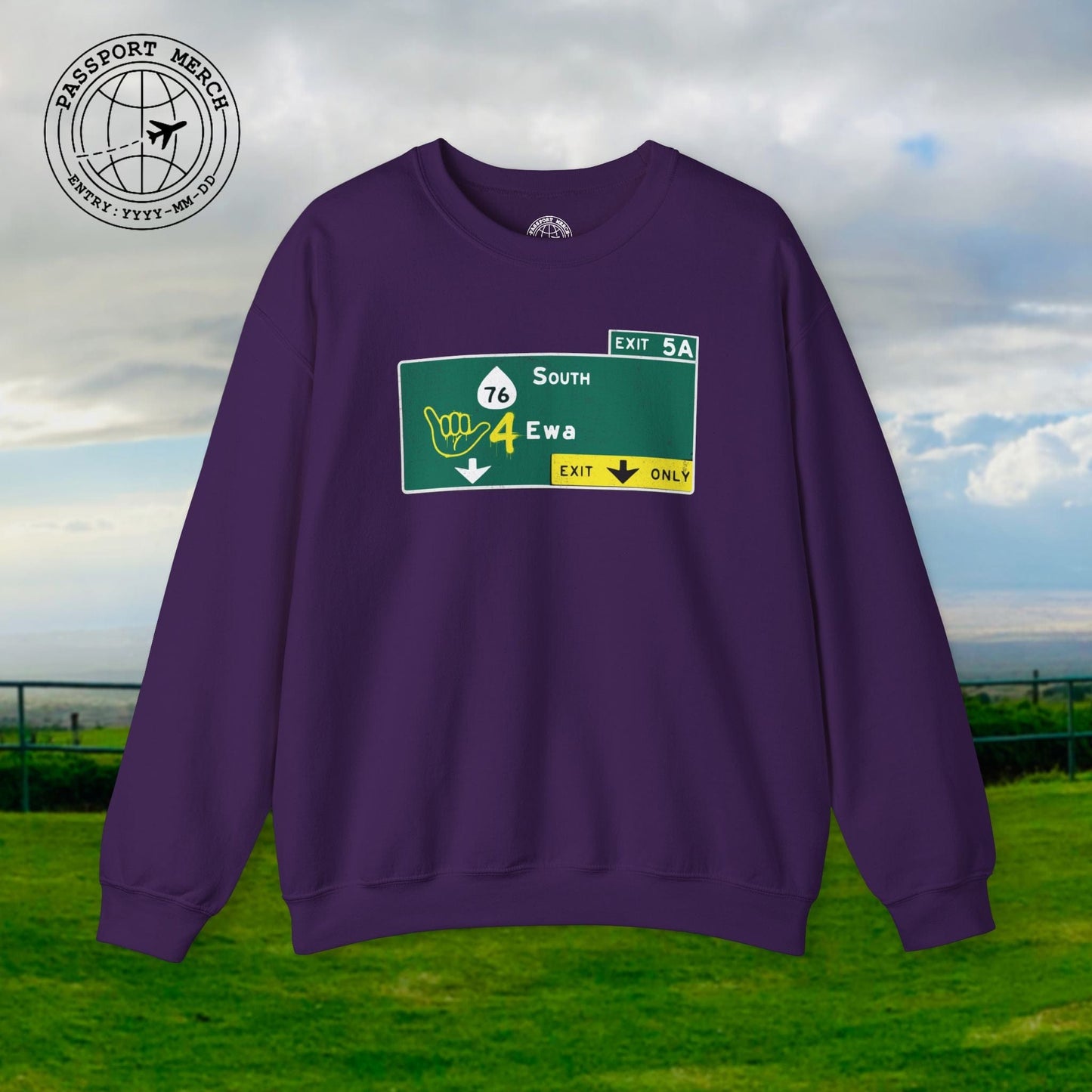 Signs of Wanderlust, Shaka 4 Ewa, Hawaii Crewneck