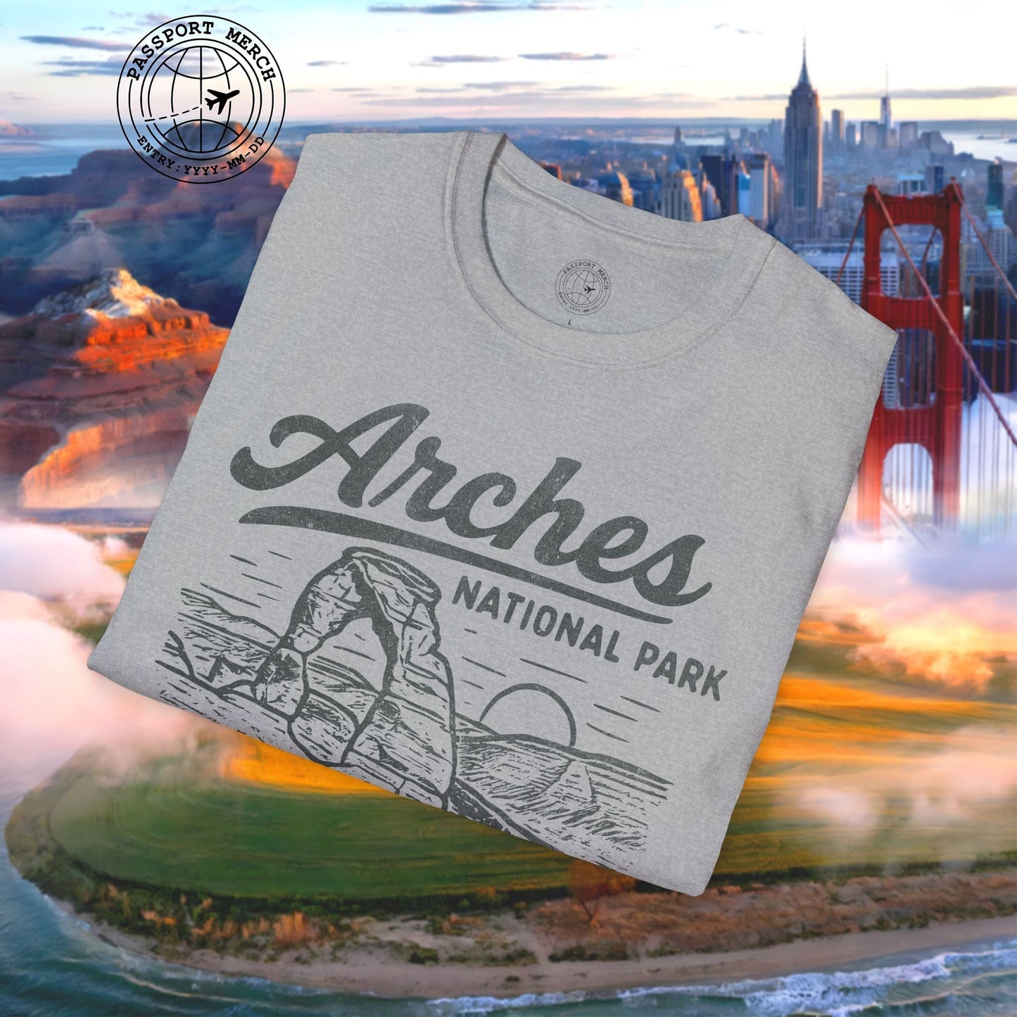Arches National Park Vintage Monochrome, Utah T-Shirt