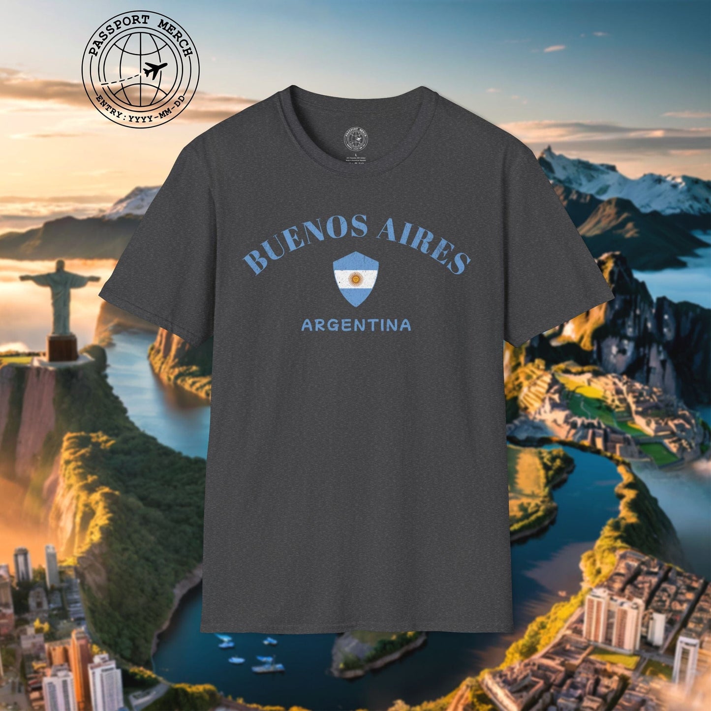 Buenos Aires with Flag Shield Argentina T-Shirt