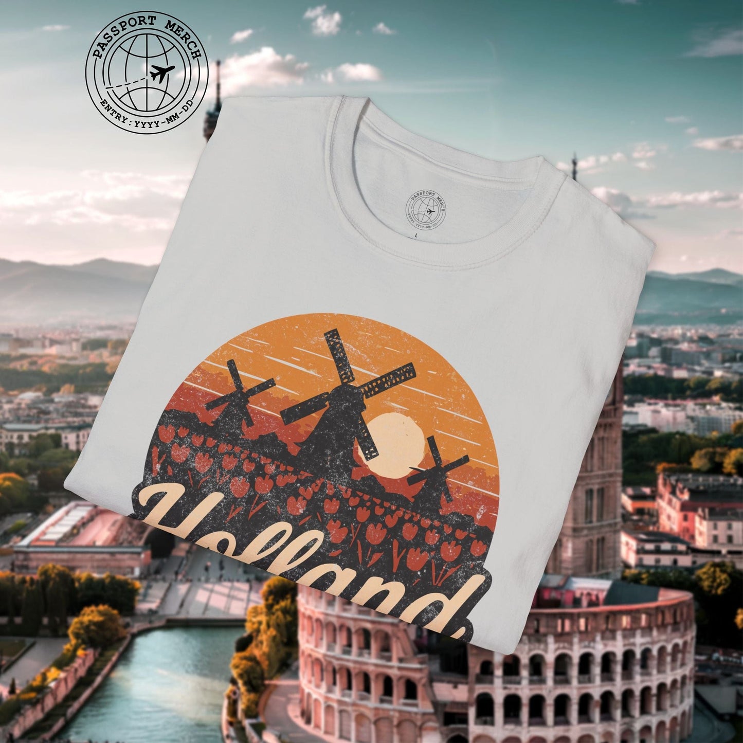 Holland Tulips and Windmills T-Shirt