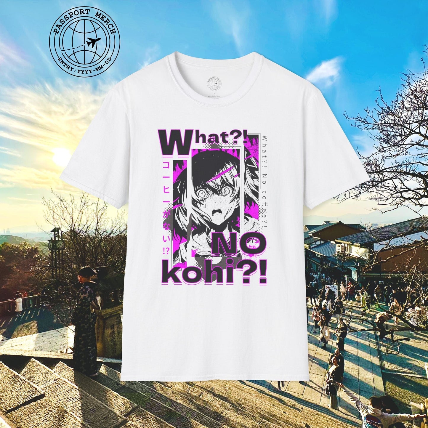 The "What?! No kohi?!" Anime Terror Face Japan T-Shirt