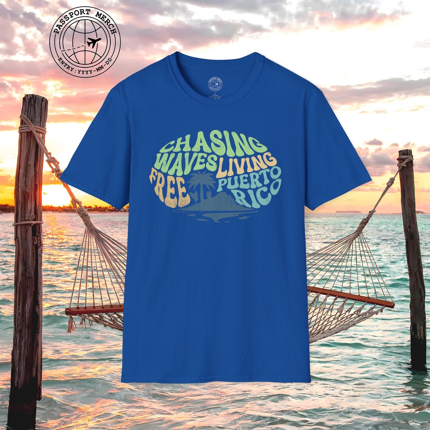 Chasing Waves Living Free Puerto Rico T-Shirt