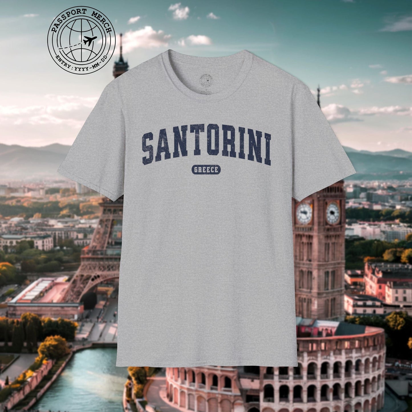 Classic Athletic (Bucket List Edition), Santorini, Greece T-Shirt