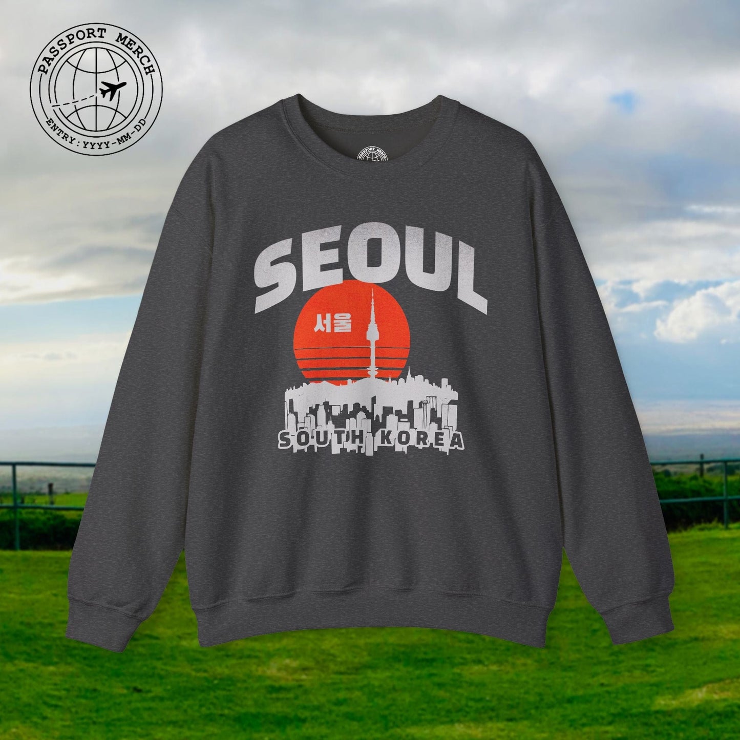 Seoul Retro Vintage Sunset, Korea Crewneck