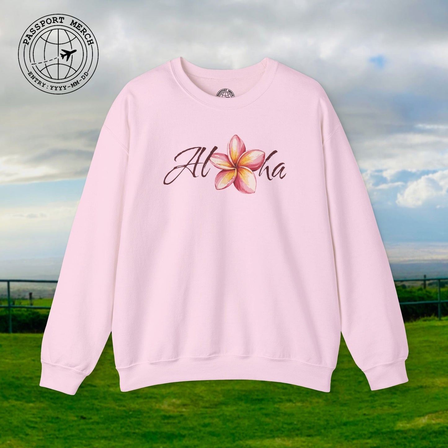 Aloha Watercolor Plumeria, Hawaii Crewneck