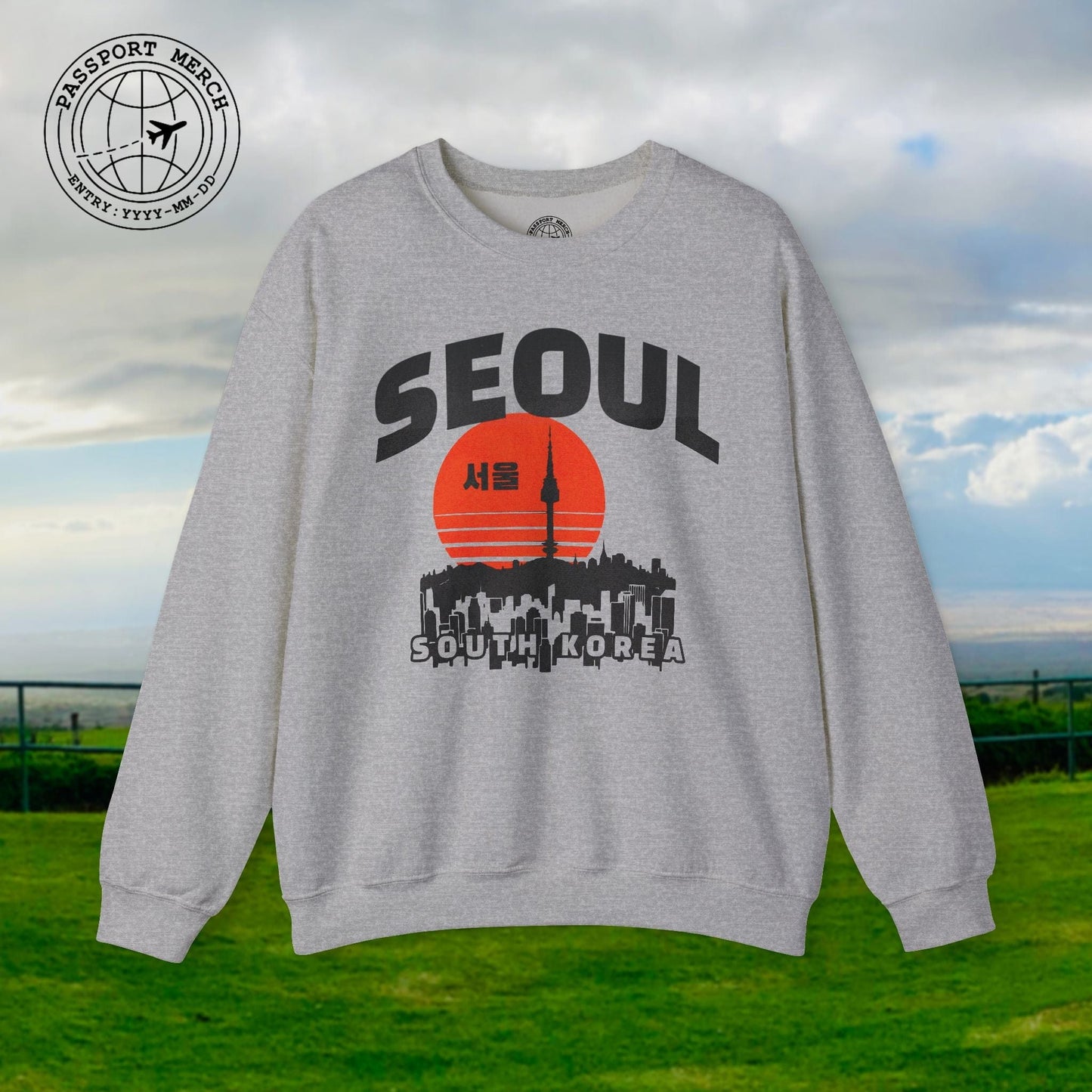 Seoul Retro Vintage Sunset, Korea Crewneck