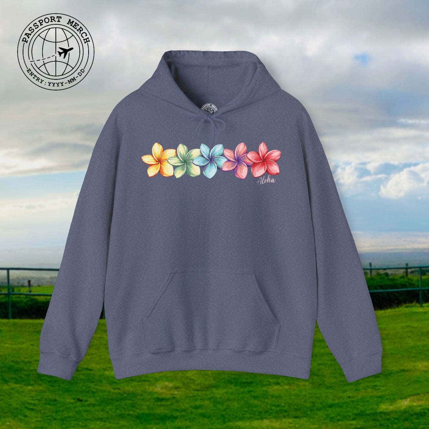 Five Vibrant Plumerias, Hawaii Hoodie