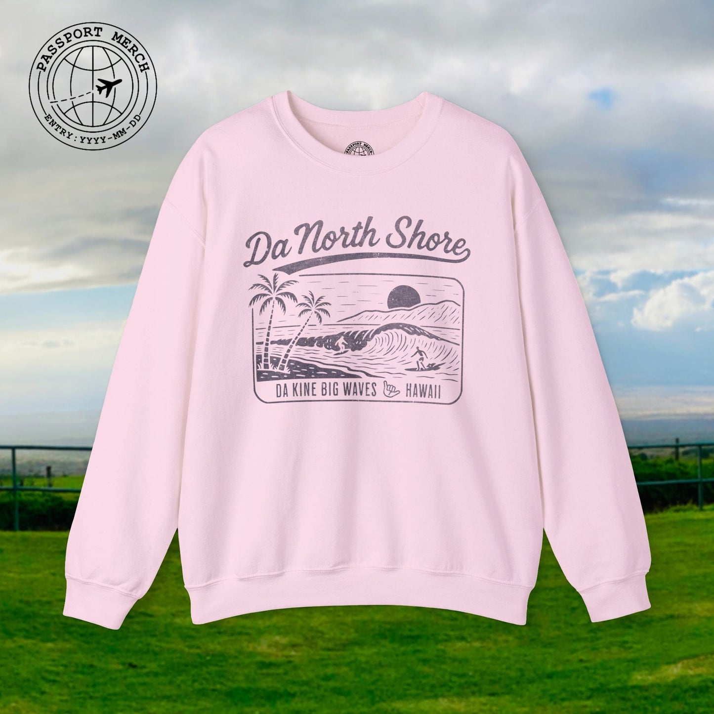 Da North Shore - Da Kine Big Waves, Hawaii Crewneck