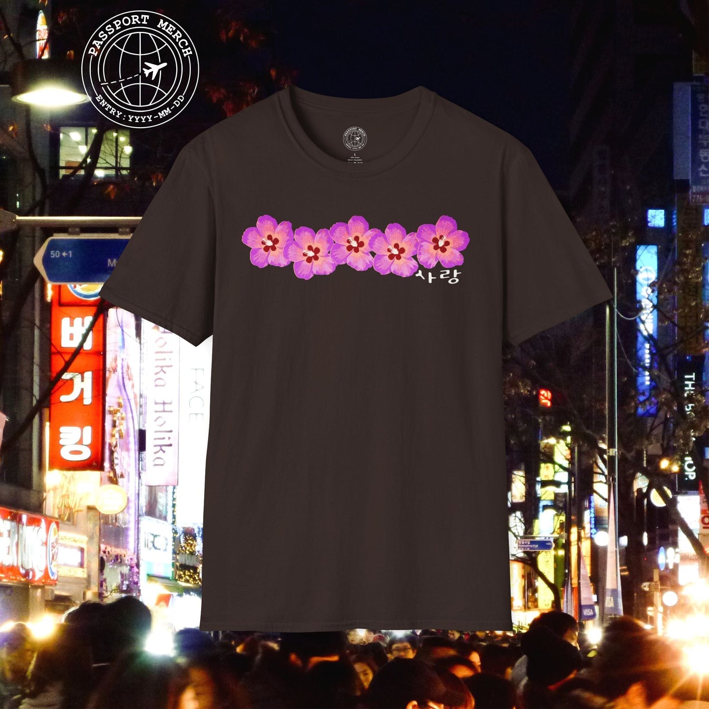 Five Pink Mugunghwa, Korea T-Shirt