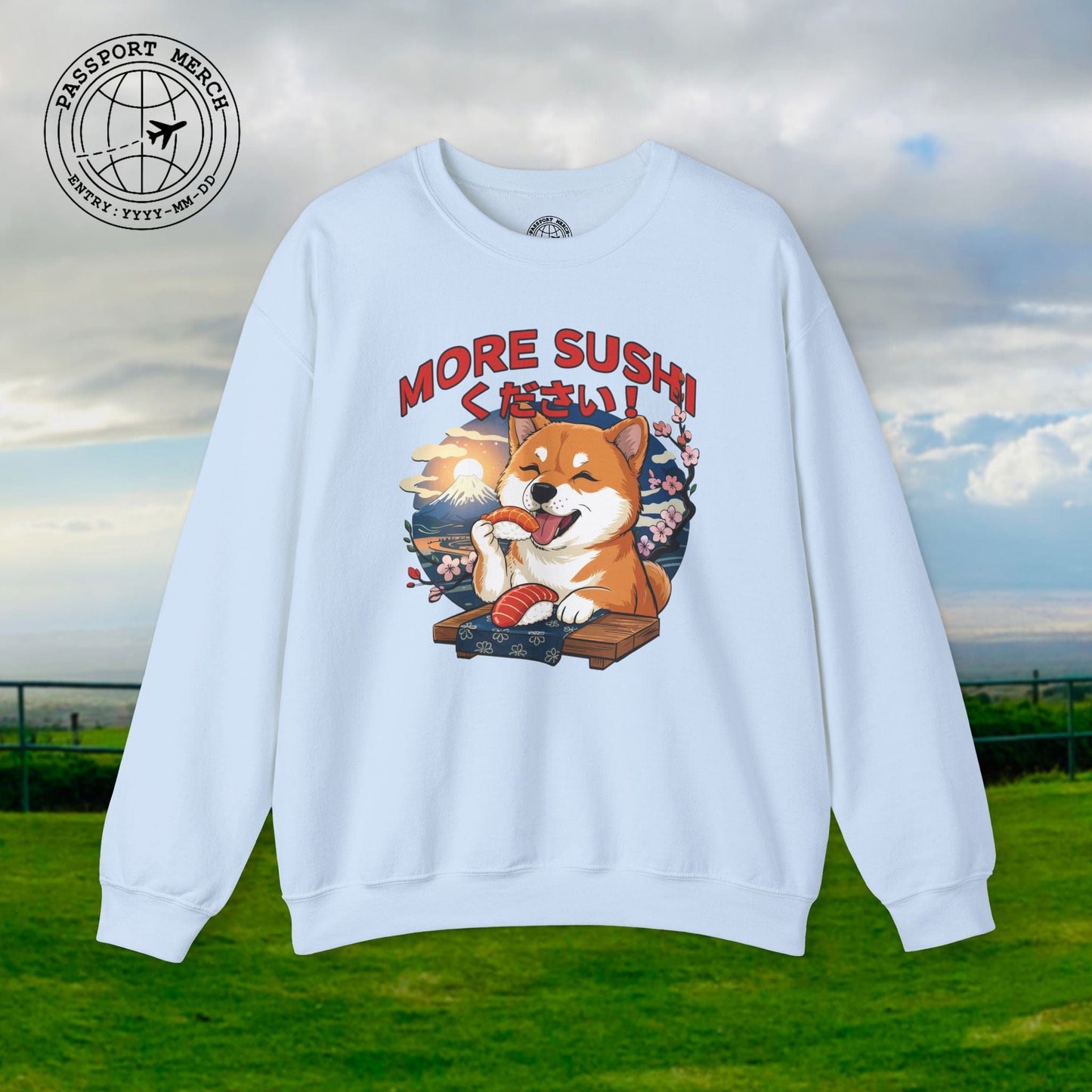 Shiba Inu, More Sushi Please! Japan Crewneck