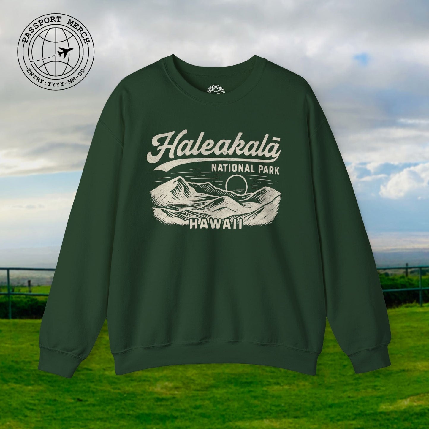 Haleakala National Park Vintage Monochrome, Hawaii Crewneck
