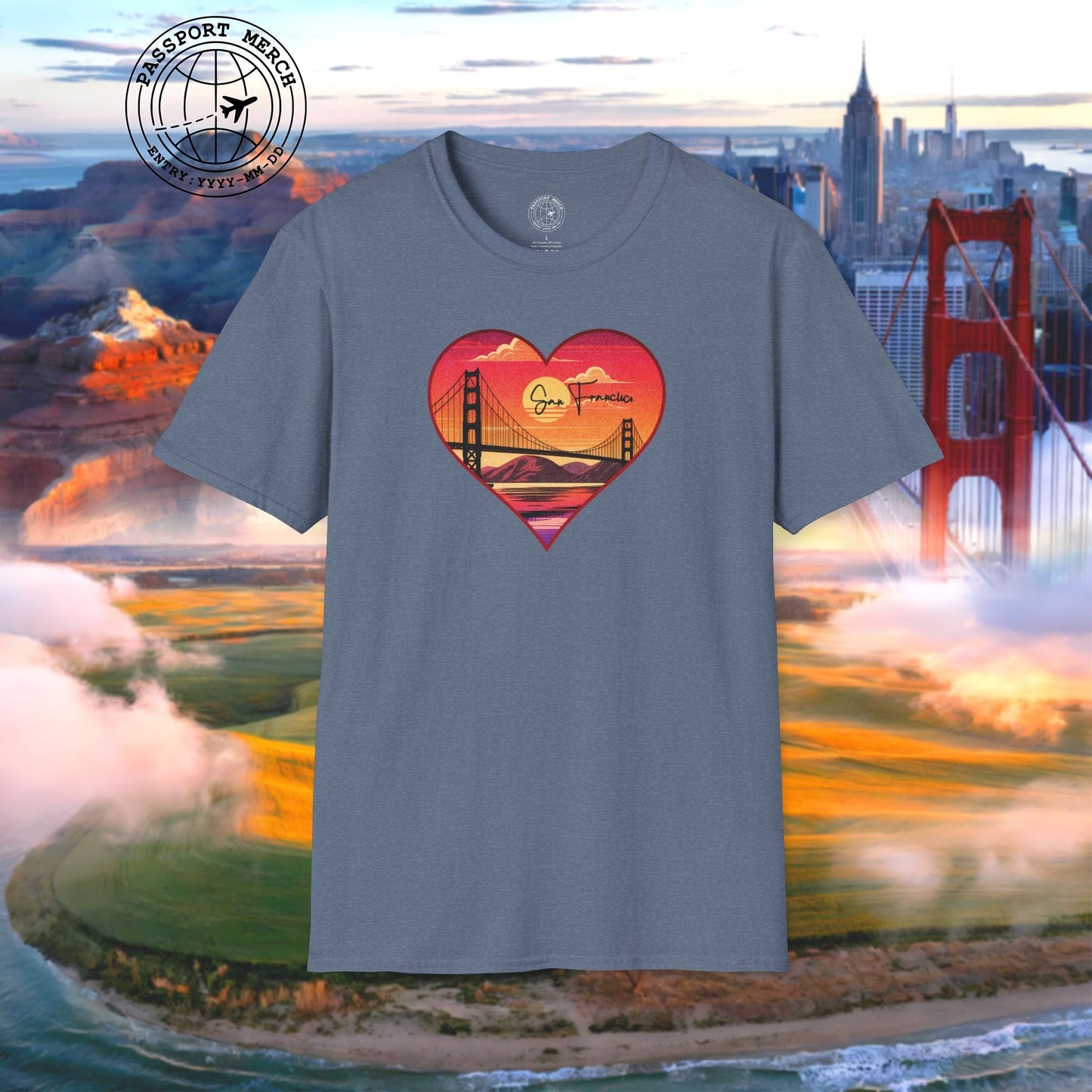 Retro San Francisco Heart, California T-Shirt
