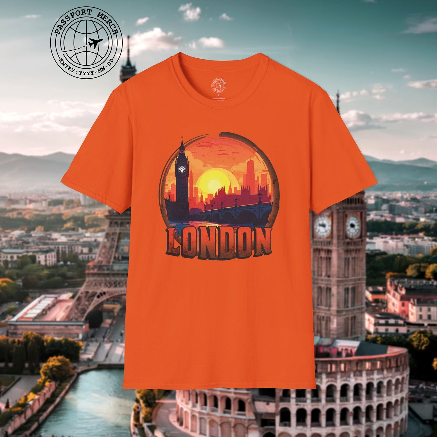 Vintage Big Ben Sunset, London, England T-Shirt