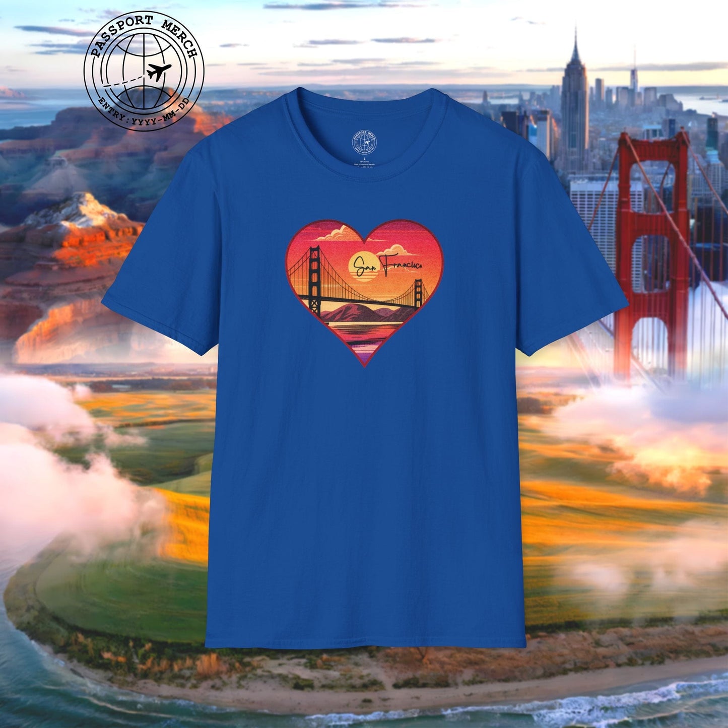 Retro San Francisco Heart, California T-Shirt