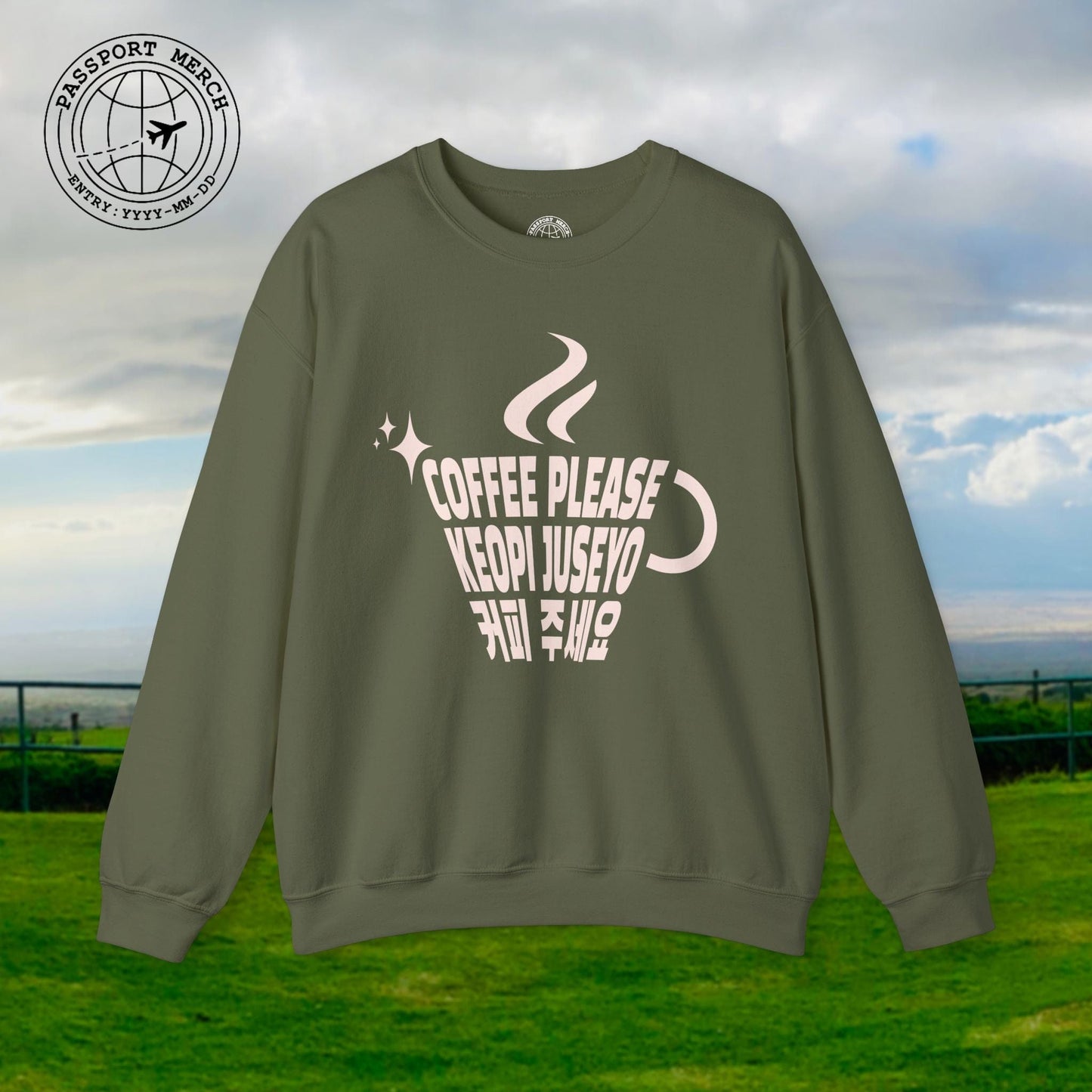 Coffee Please. Keopi Juseyo. Korea Crewneck