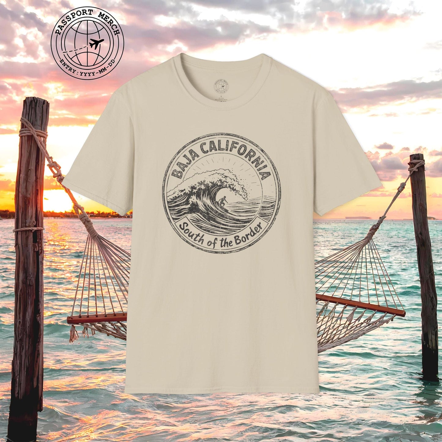 Surf South of the Border, Baja California, Mexico T-Shirt