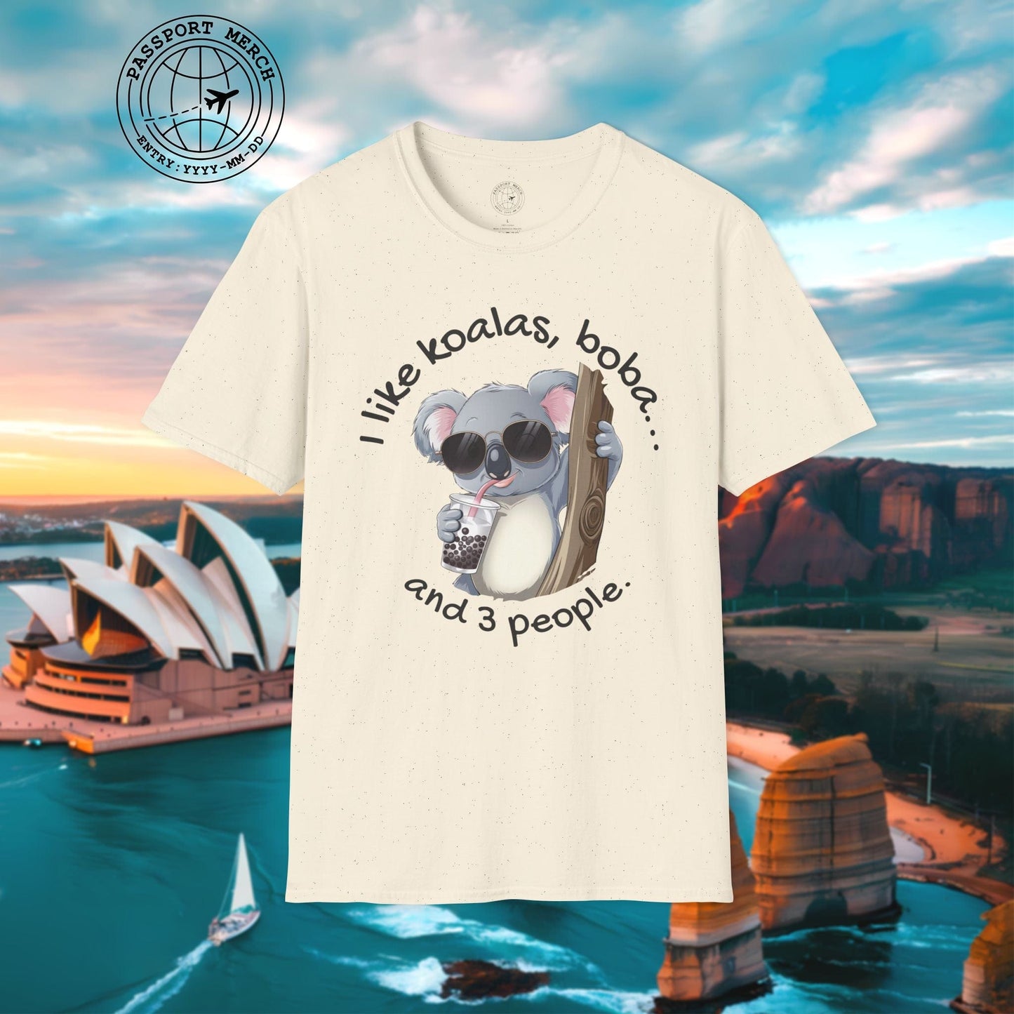 I like koalas, boba, and 3 people Australia T-Shirt