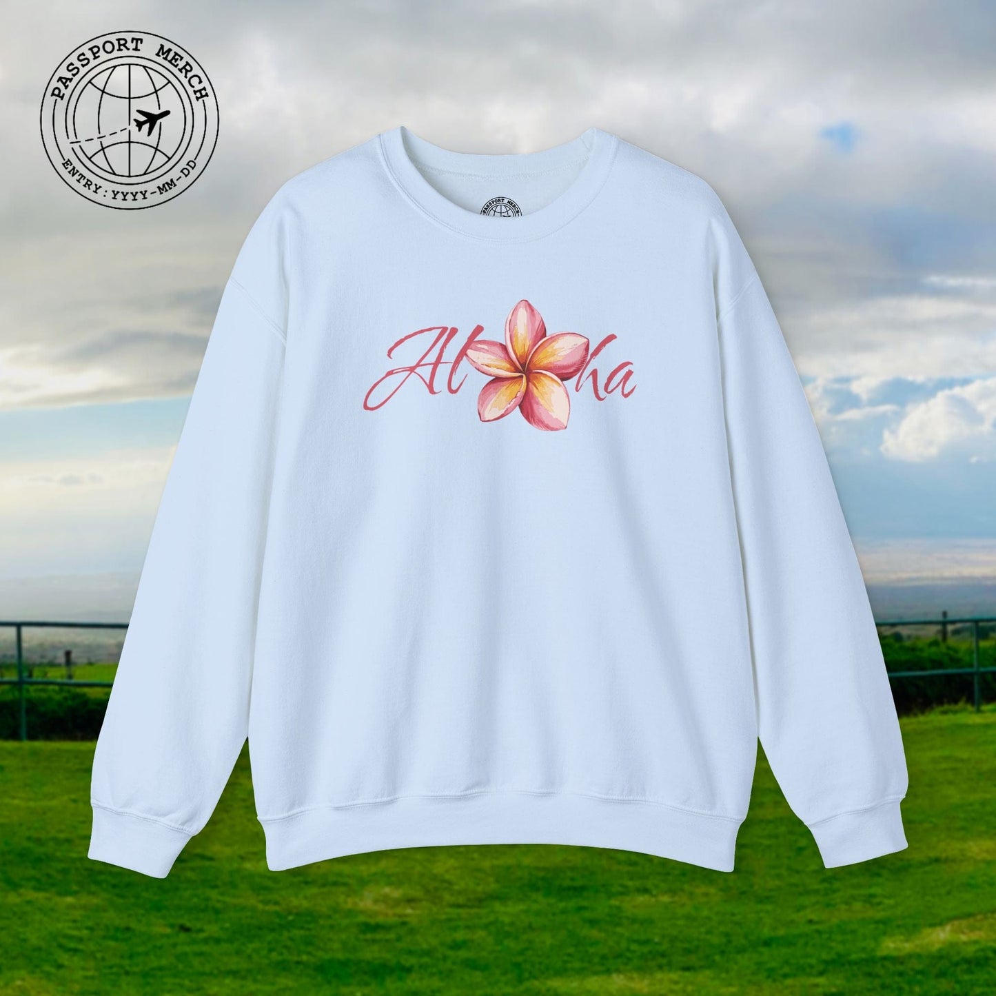 Aloha Watercolor Plumeria, Hawaii Crewneck