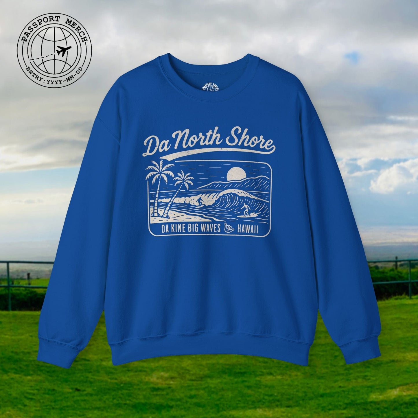 Da North Shore - Da Kine Big Waves, Hawaii Crewneck