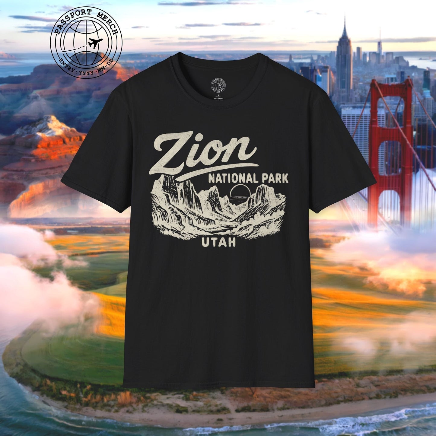 Zion National Park Vintage Monochrome, Utah T-Shirt