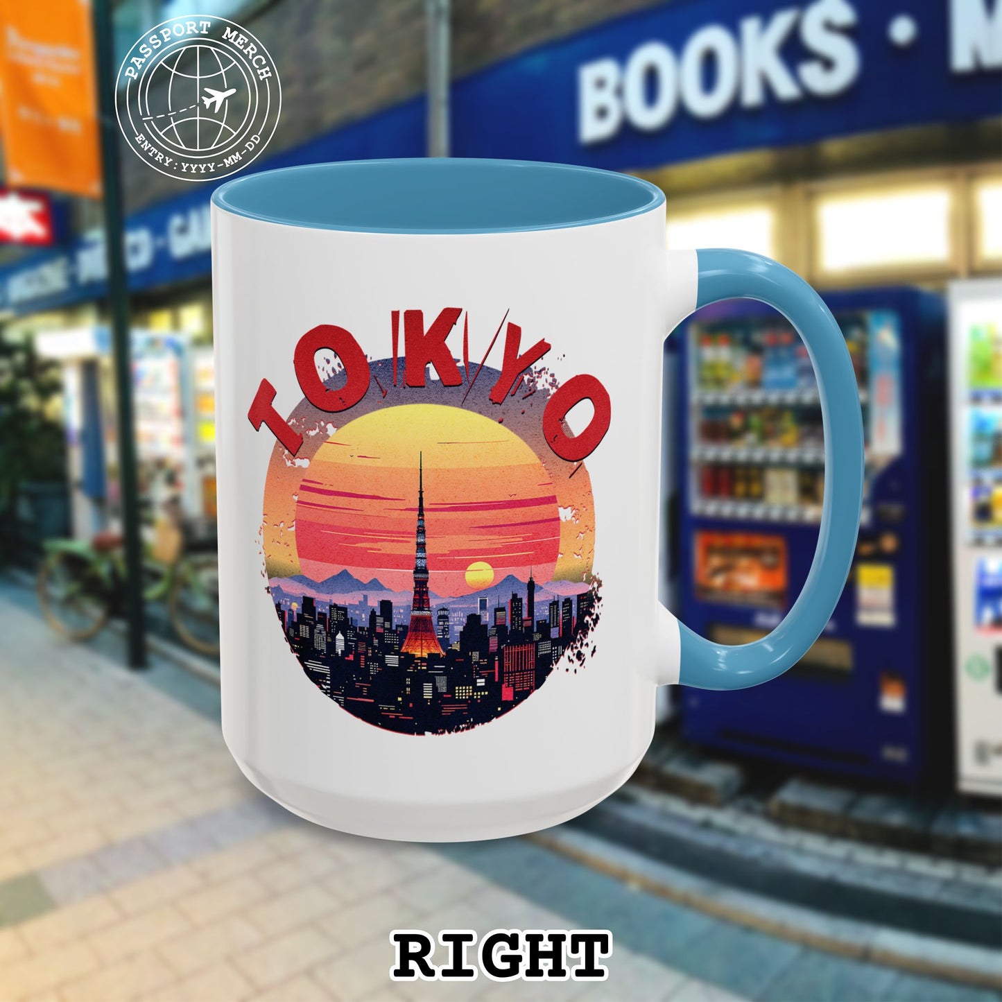 Retro Tokyo Tower Sunset, Japan 15oz Mug
